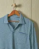 Long Sleeve Indigo Polo in Blue/White Stripe sold by Quaker Marine Supply