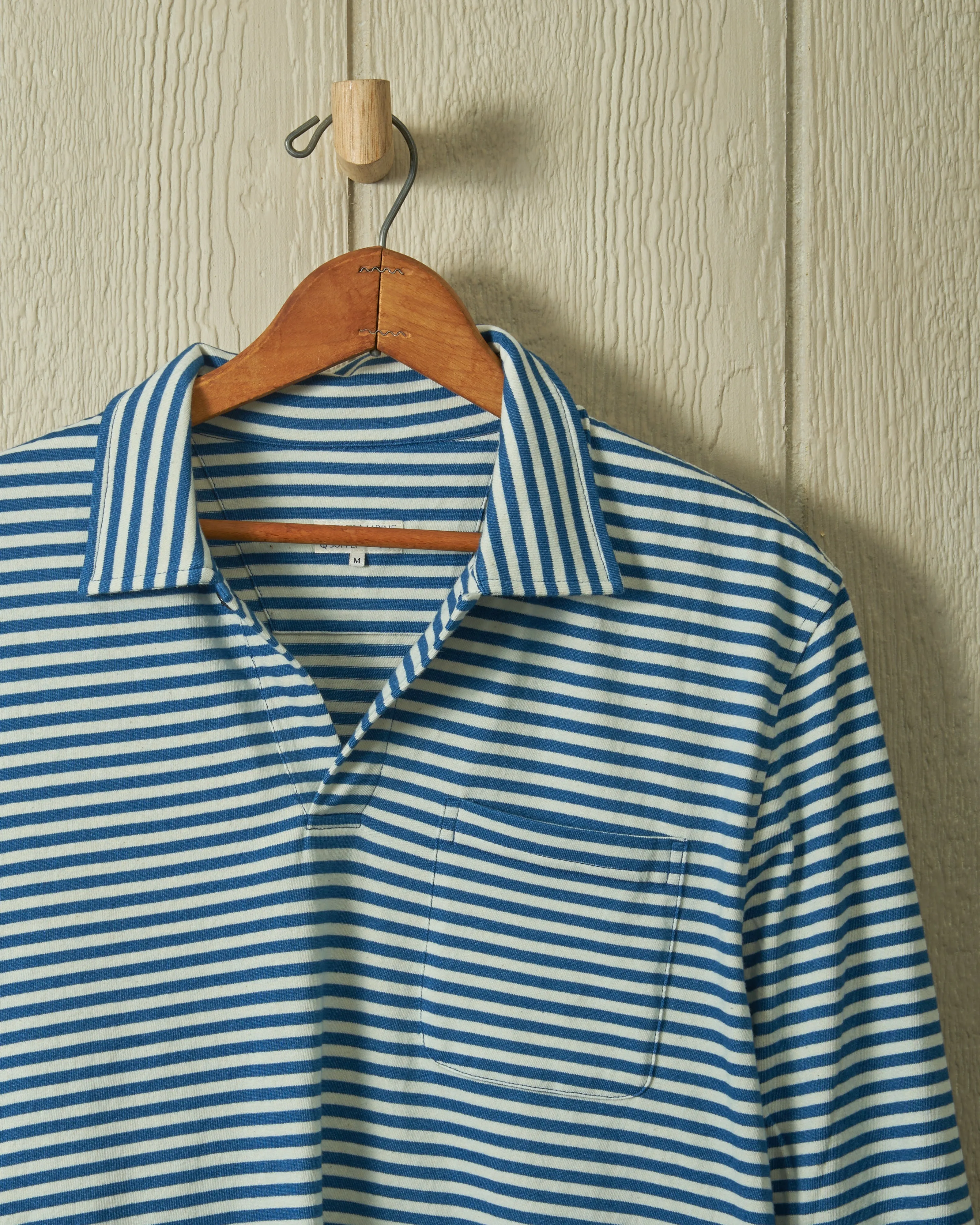 Long Sleeve Indigo Polo in Blue/White Stripe sold by Quaker Marine Supply product image thumbnail 4