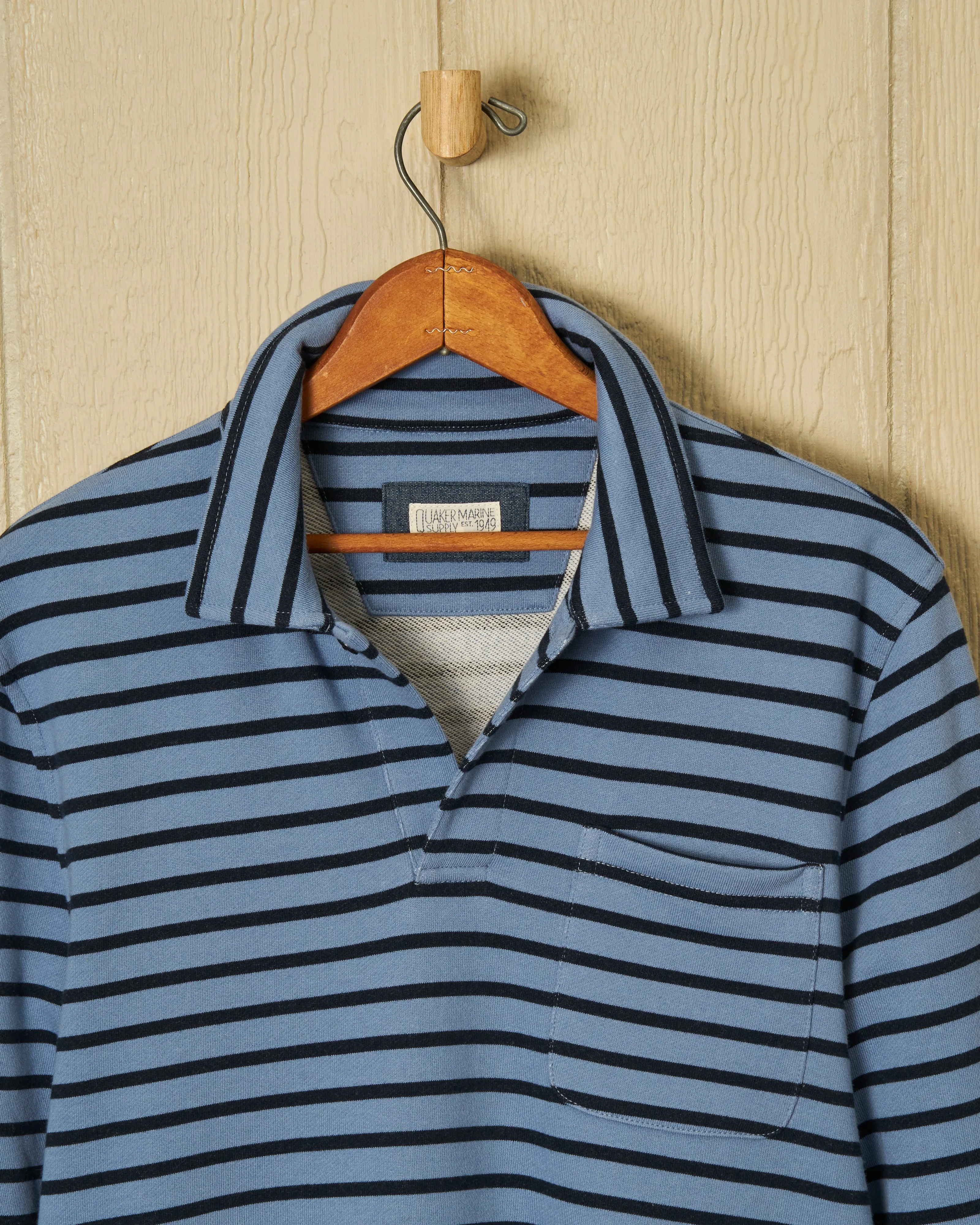 Acadia Polo in Atlantic Blue/Navy Loopback Terry sold by Quaker Marine Supply product image thumbnail 2