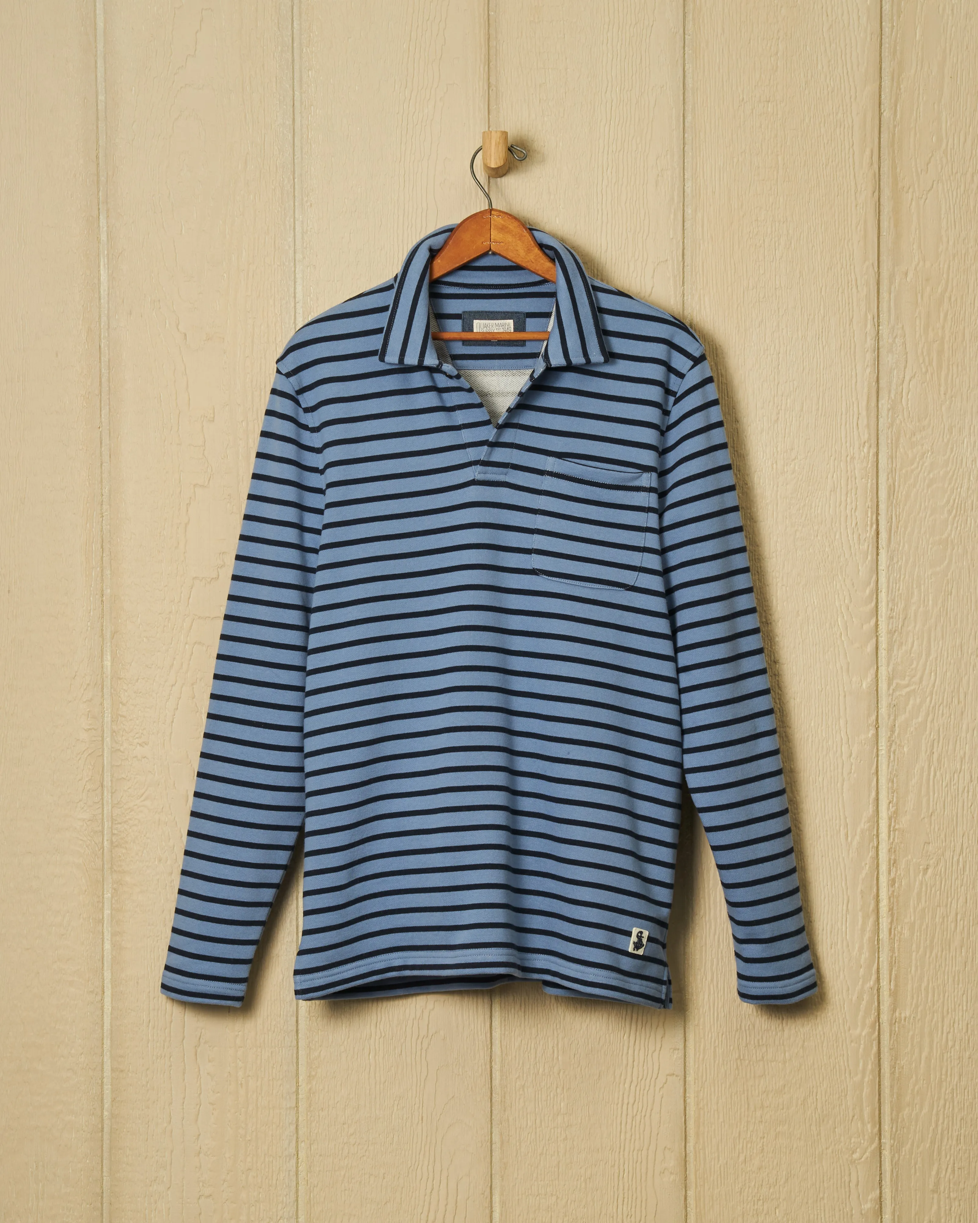 Acadia Polo in Atlantic Blue/Navy Loopback Terry sold by Quaker Marine Supply