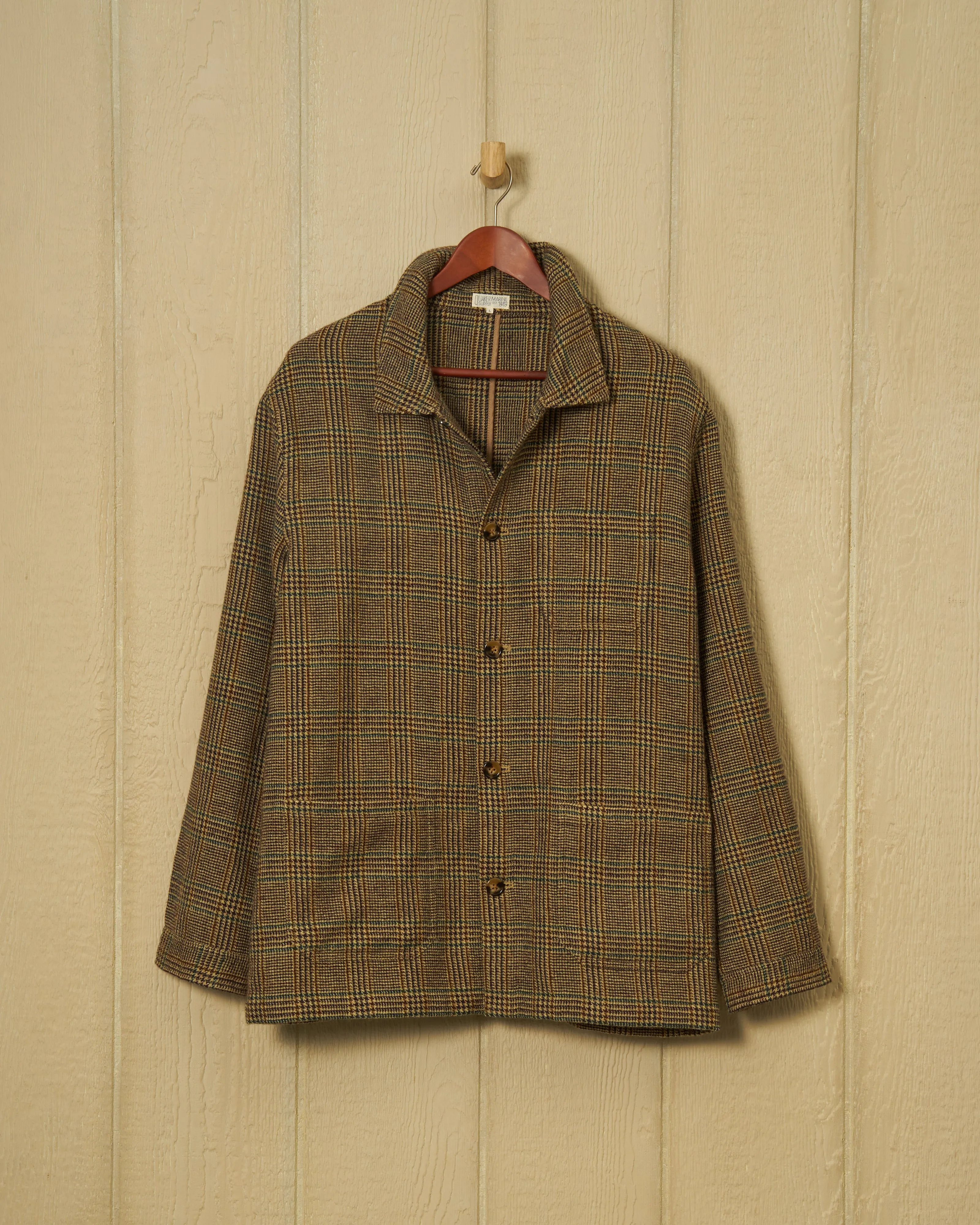 Wool French Workman’s Jacket in Glen Plaid sold by Quaker Marine Supply