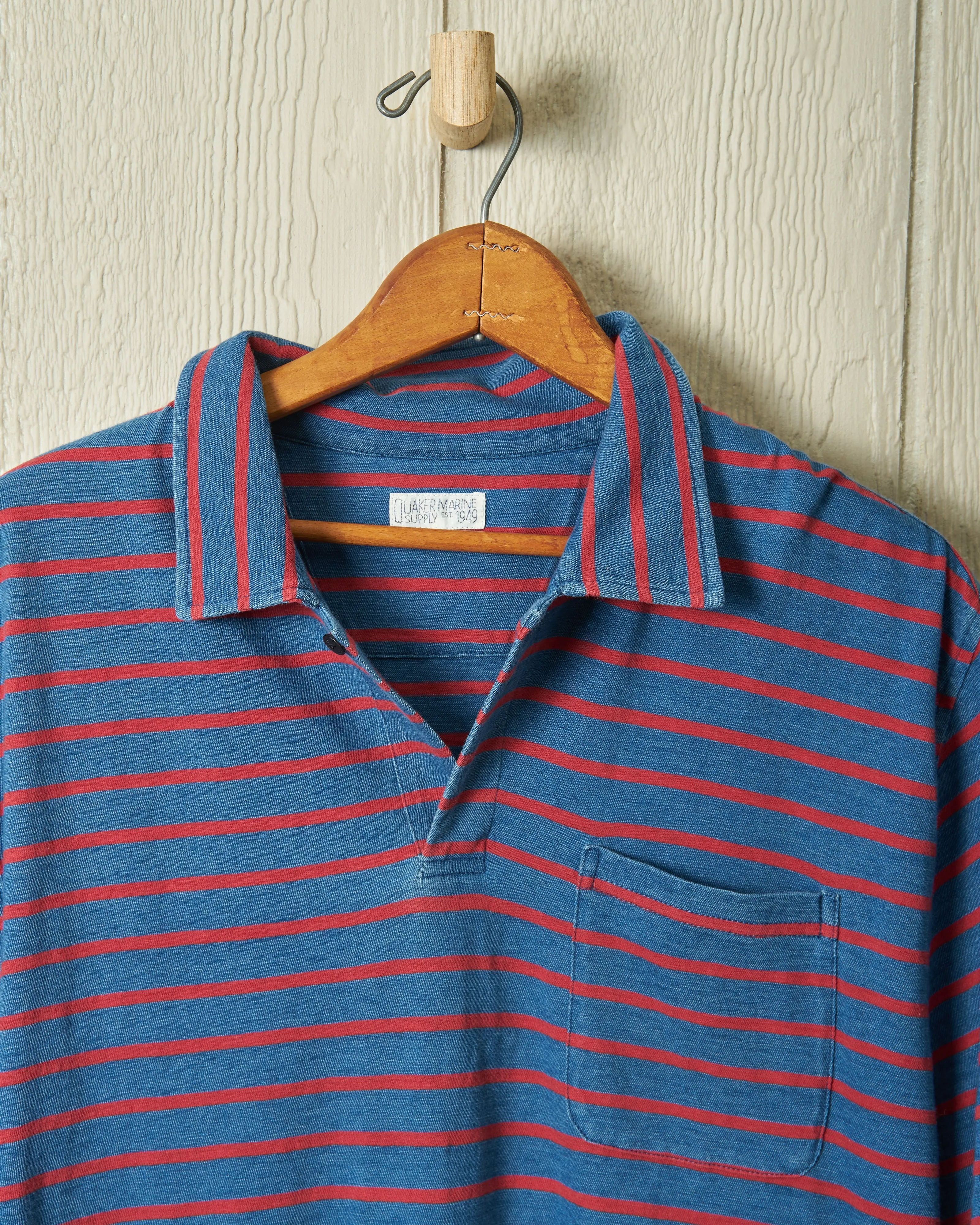 Indigo Polo in 3/4" Red/Navy Stripe sold by Quaker Marine Supply product image thumbnail 3