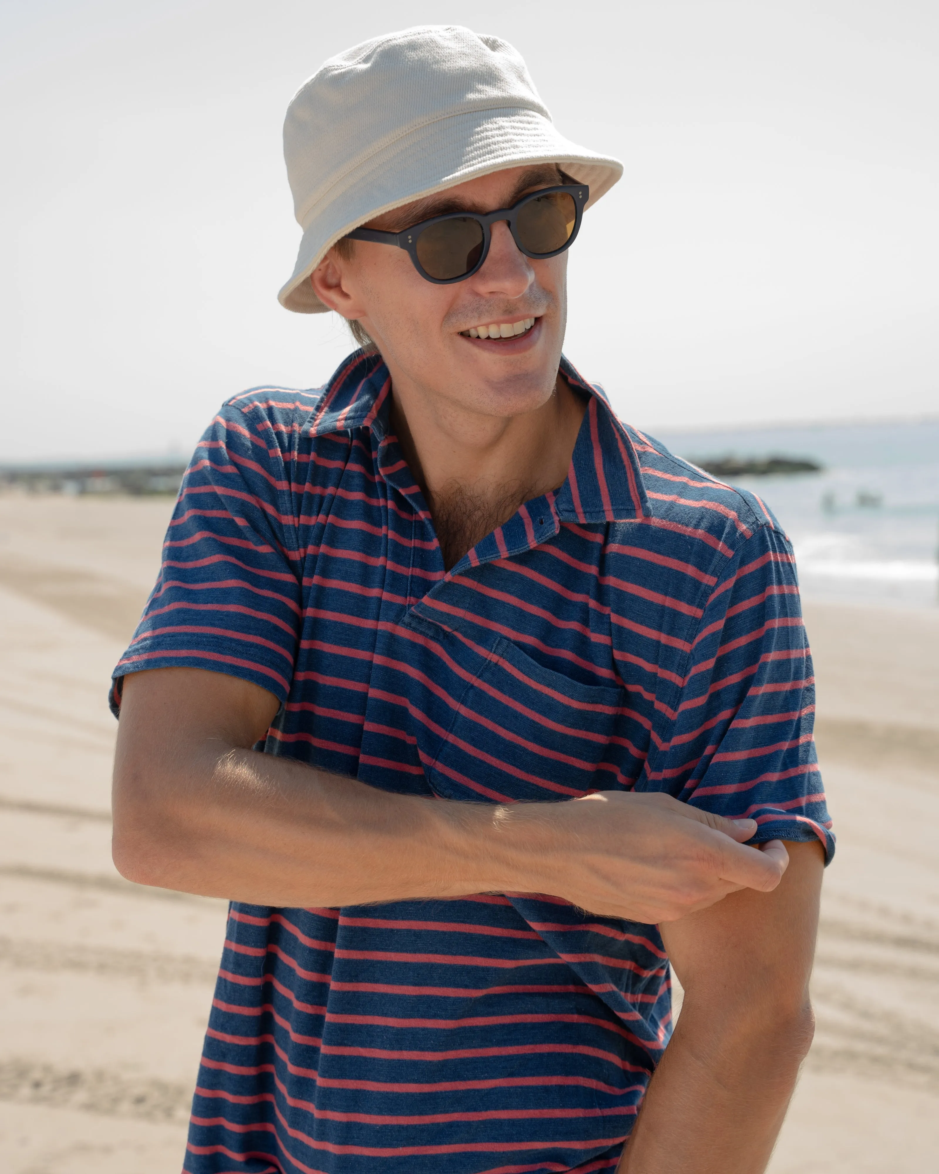 Indigo Polo in 3/4" Red/Navy Stripe sold by Quaker Marine Supply product image thumbnail 2