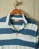 Long Sleeve Indigo Polo in Blue/White Rugby Stripe sold by Quaker Marine Supply