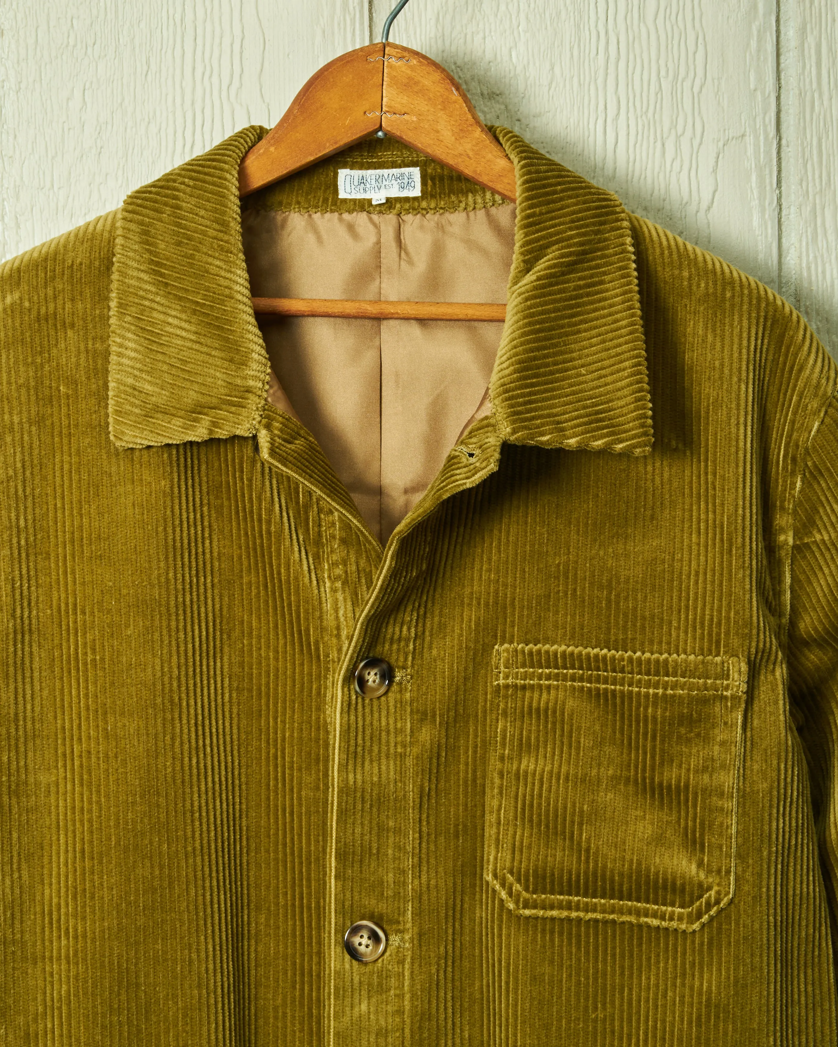 Corduroy French Workman’s Jacket in Olive sold by Quaker Marine Supply product image thumbnail 2