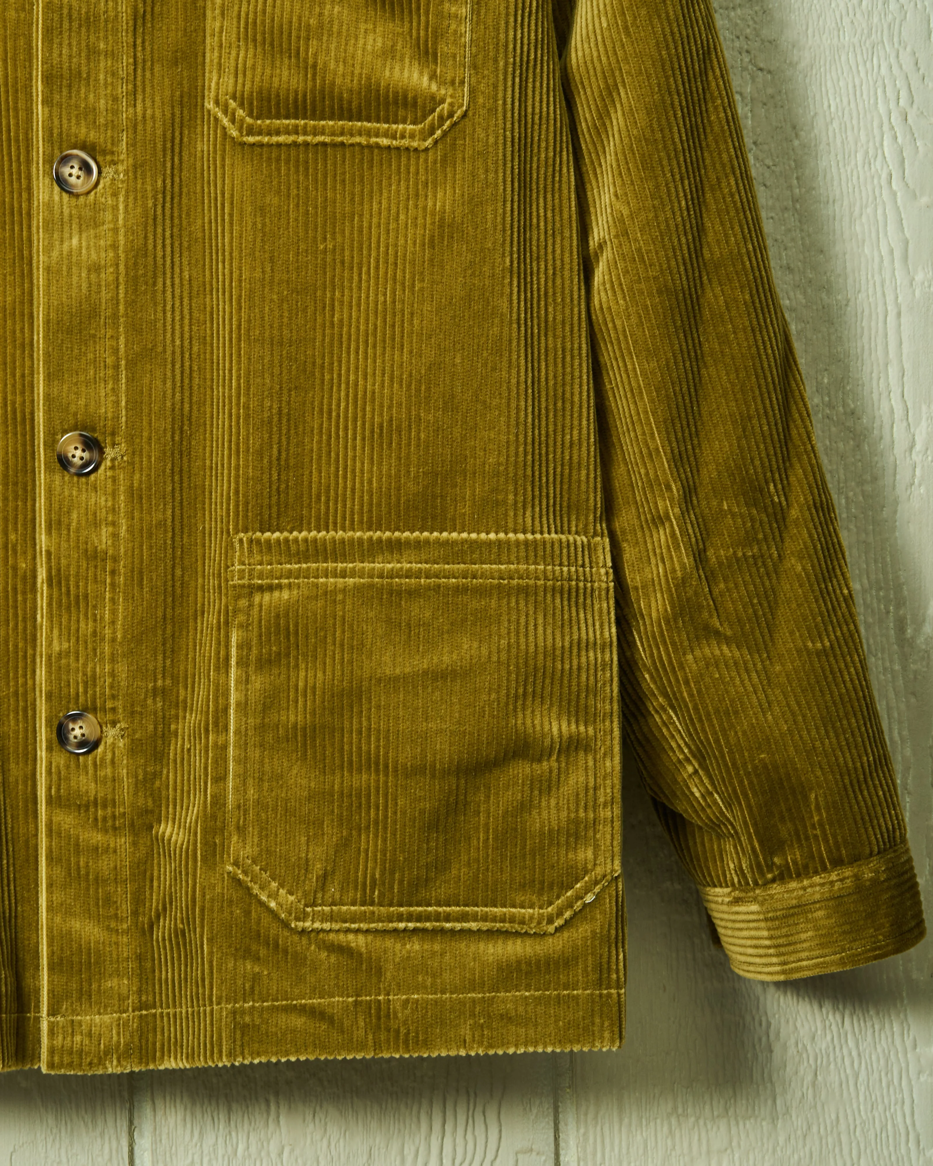 Corduroy French Workman’s Jacket in Olive sold by Quaker Marine Supply product image thumbnail 3