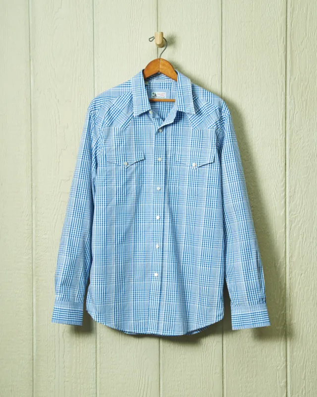 Western Sea-Washed Shirt in Blue Glen Plaid sold by Quaker Marine Supply
