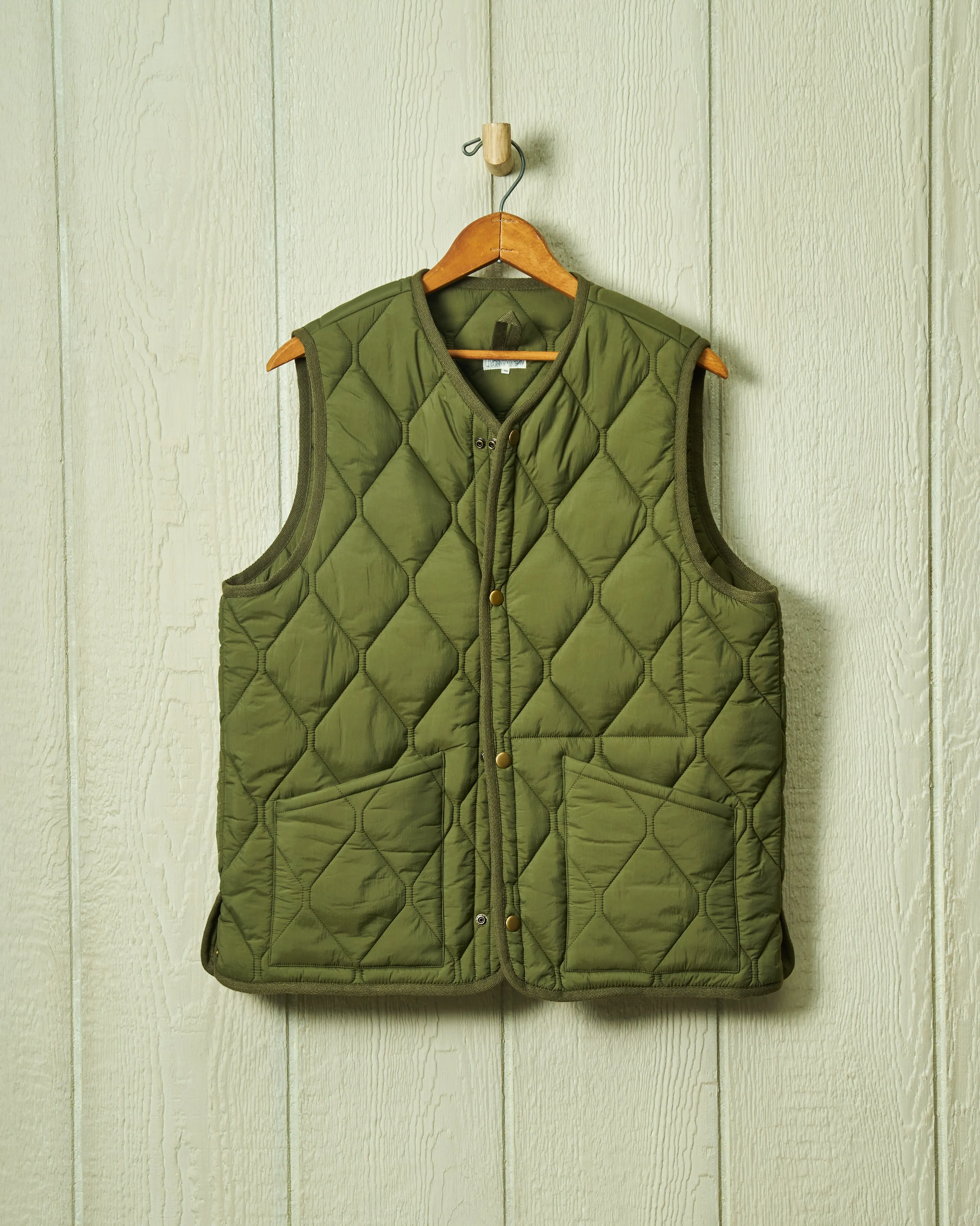 Quilted Vest in Olive sold by Quaker Marine Supply
