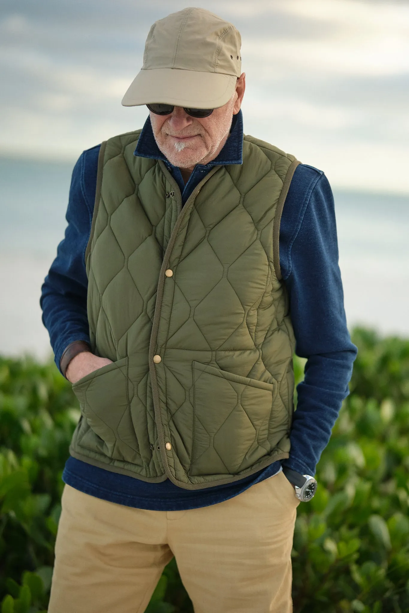 Quilted Vest in Olive sold by Quaker Marine Supply product image thumbnail 4