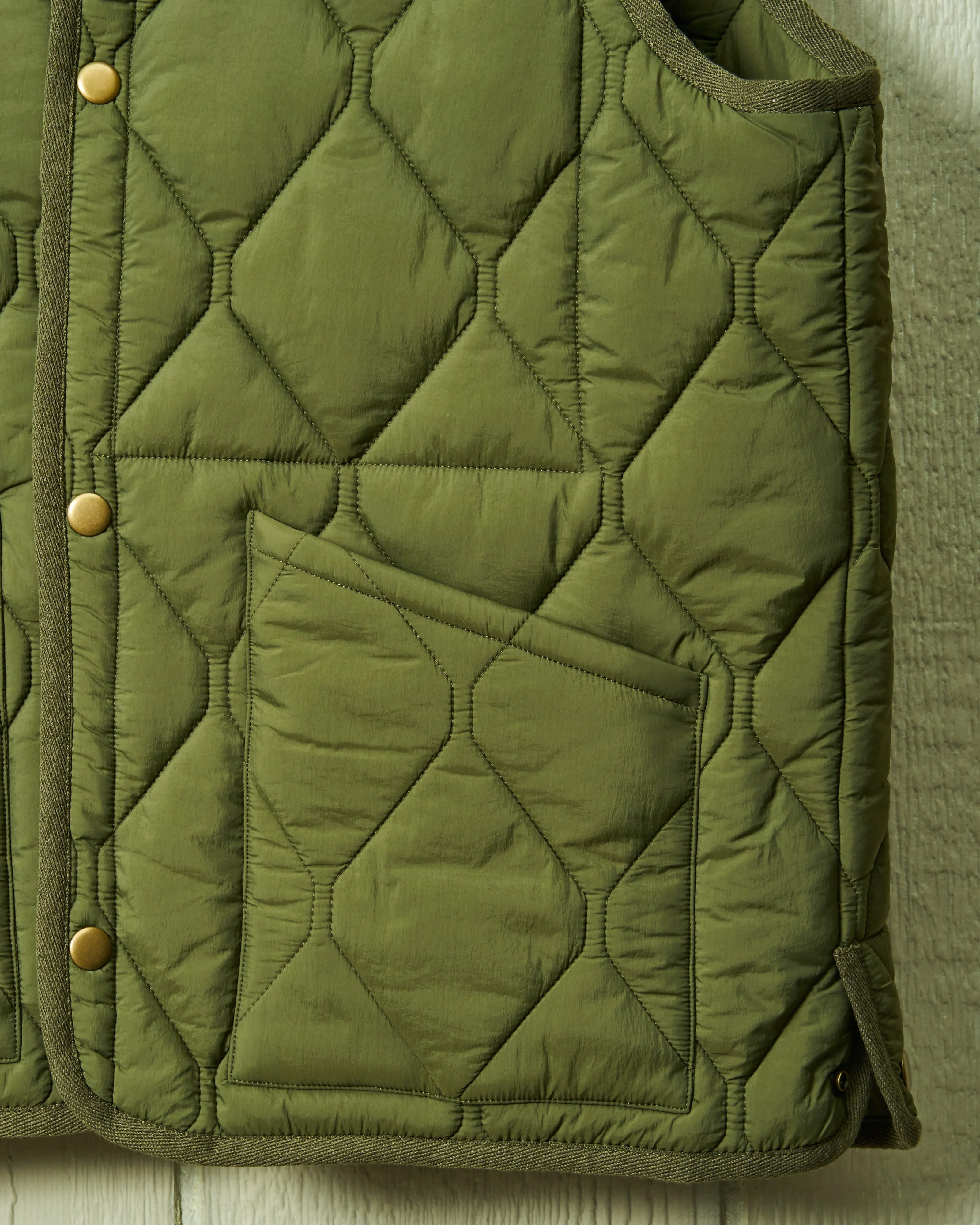 Quilted Vest in Olive sold by Quaker Marine Supply product image thumbnail 5