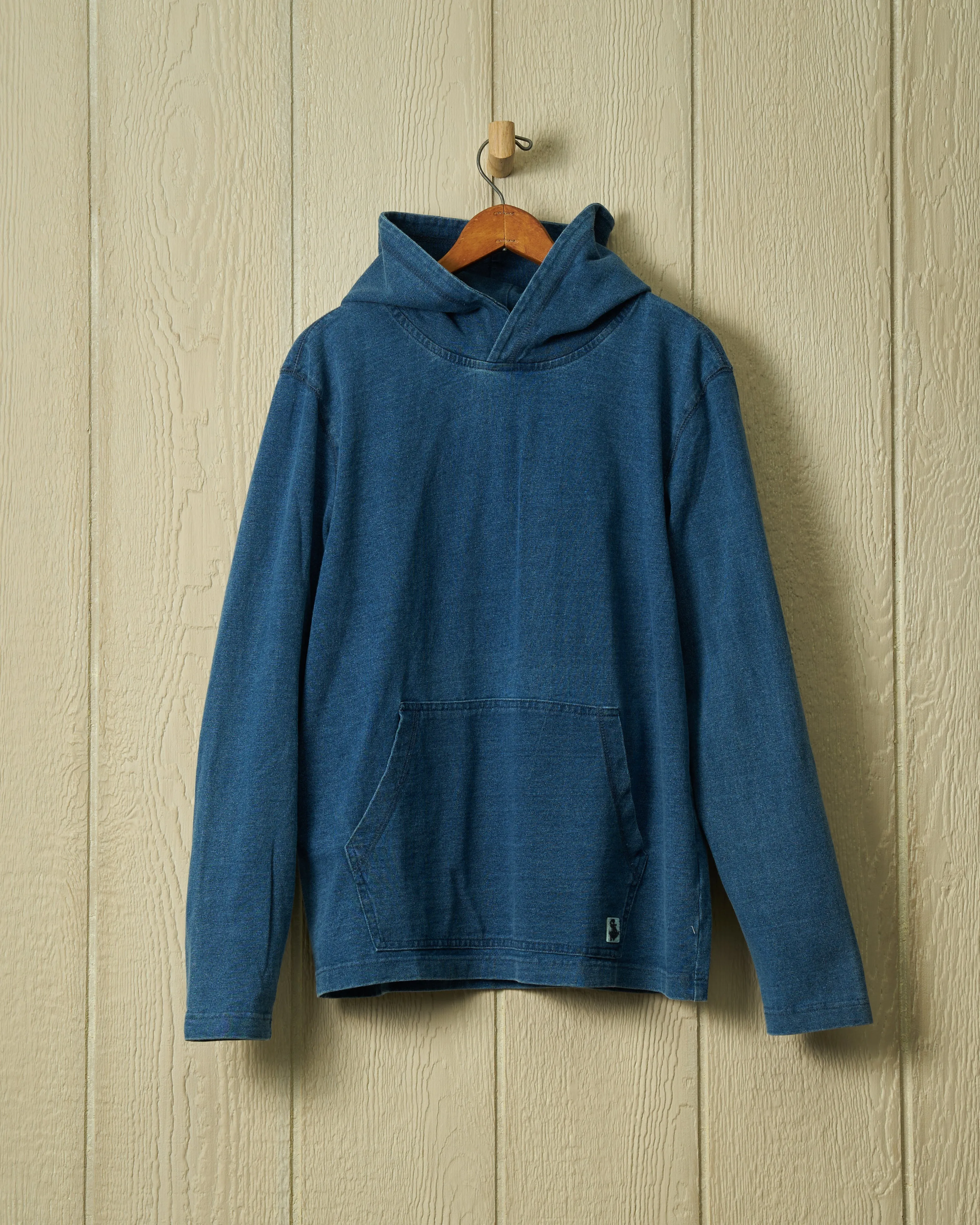 Wharf Hoodie in Washed Indigo sold by Quaker Marine Supply