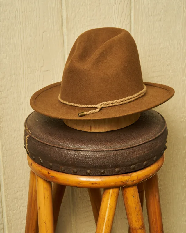 Bluffton Wool Felt Hat in Pecan sold by Quaker Marine Supply
