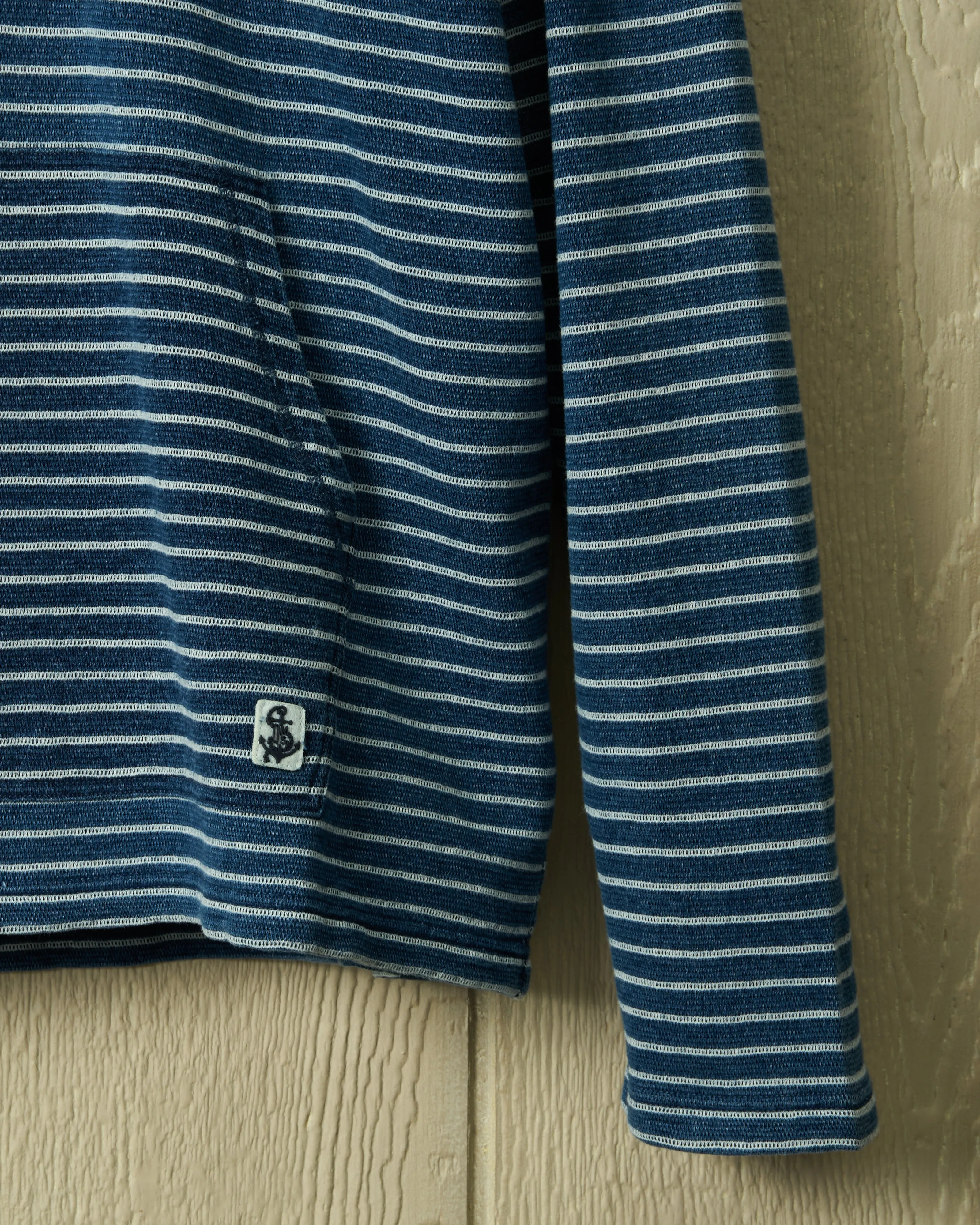 Wharf Hoodie in Striped Indigo sold by Quaker Marine Supply product image thumbnail 5