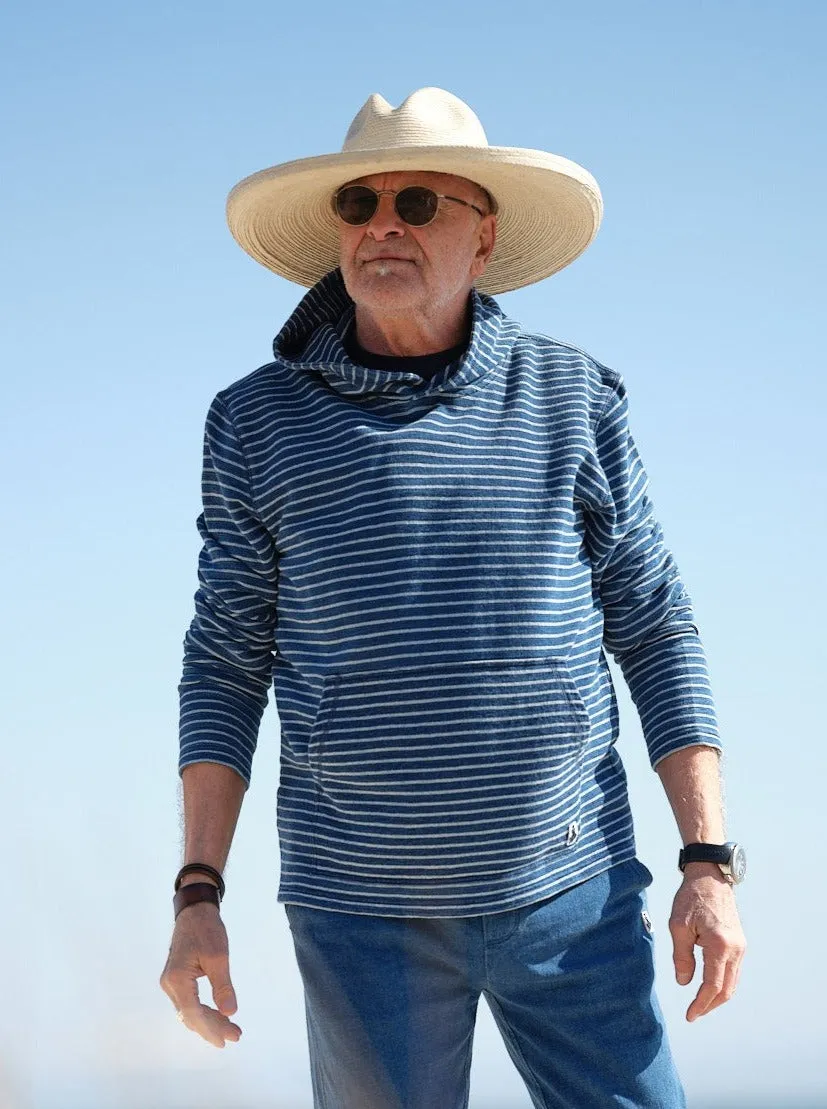 Wharf Hoodie in Striped Indigo sold by Quaker Marine Supply product image thumbnail 2