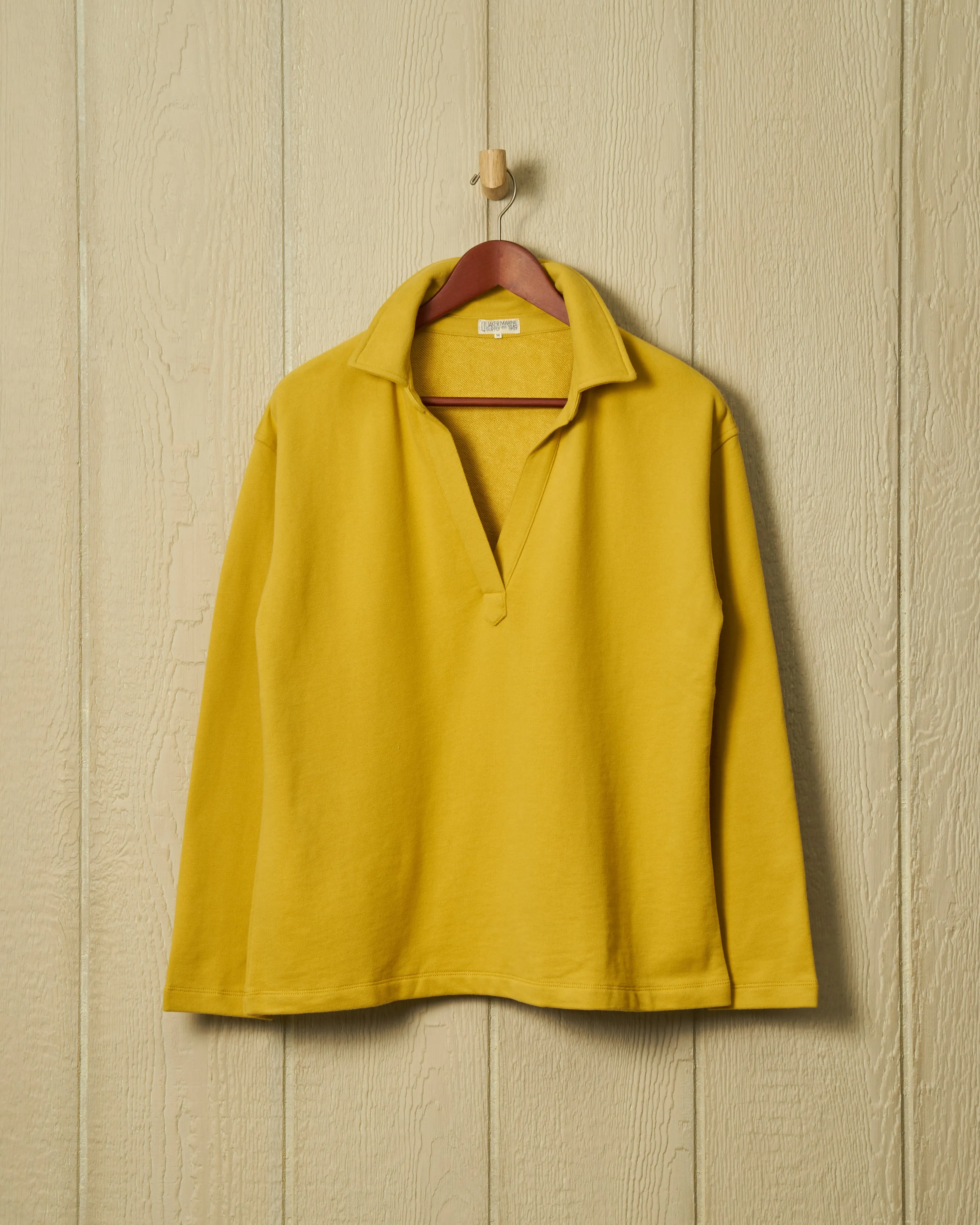 Inlet Pullover in Yellow Loopback Terry sold by Quaker Marine Supply