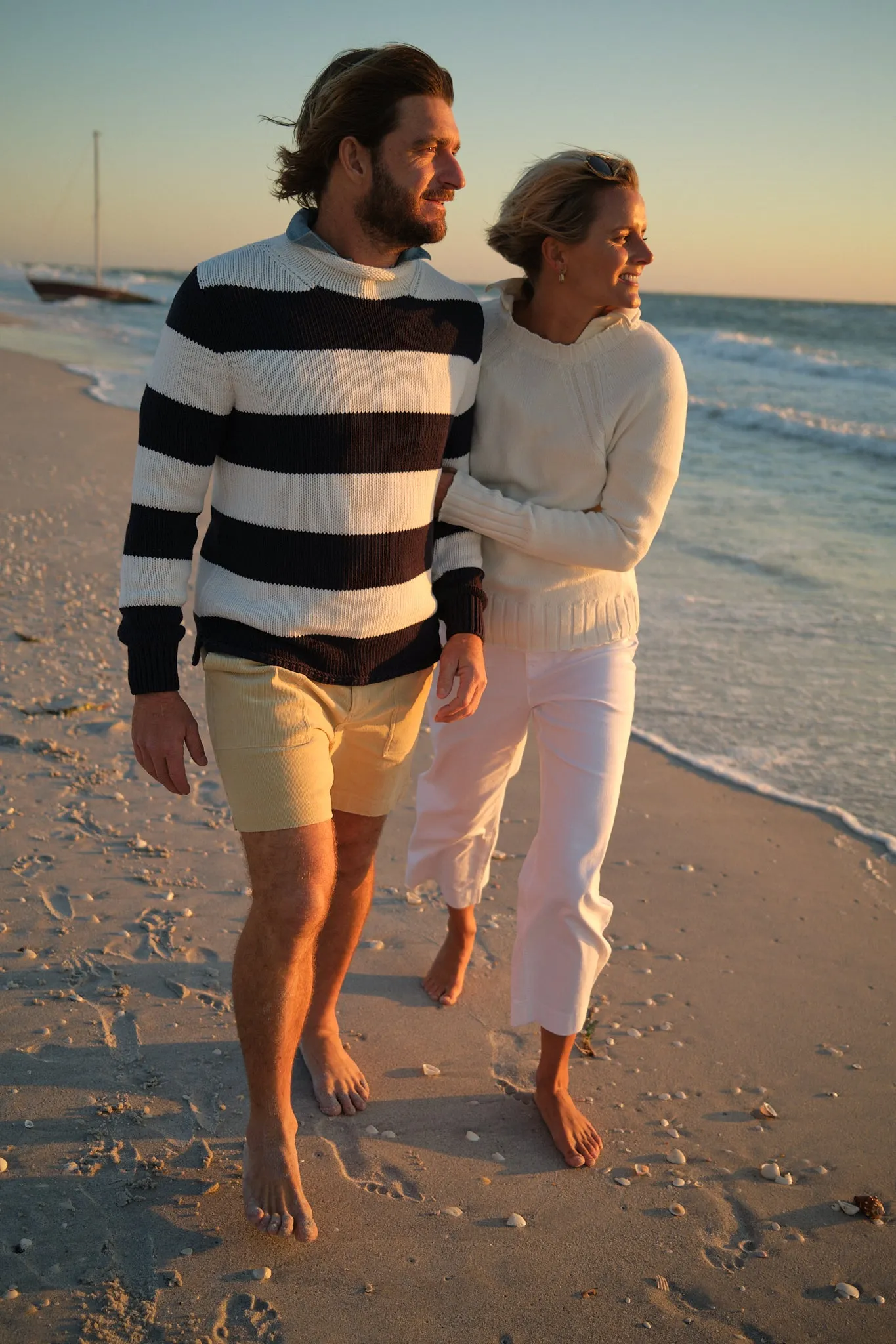 Fisherman's Sweater in Navy/Egret Stripe sold by Quaker Marine Supply product image thumbnail 3