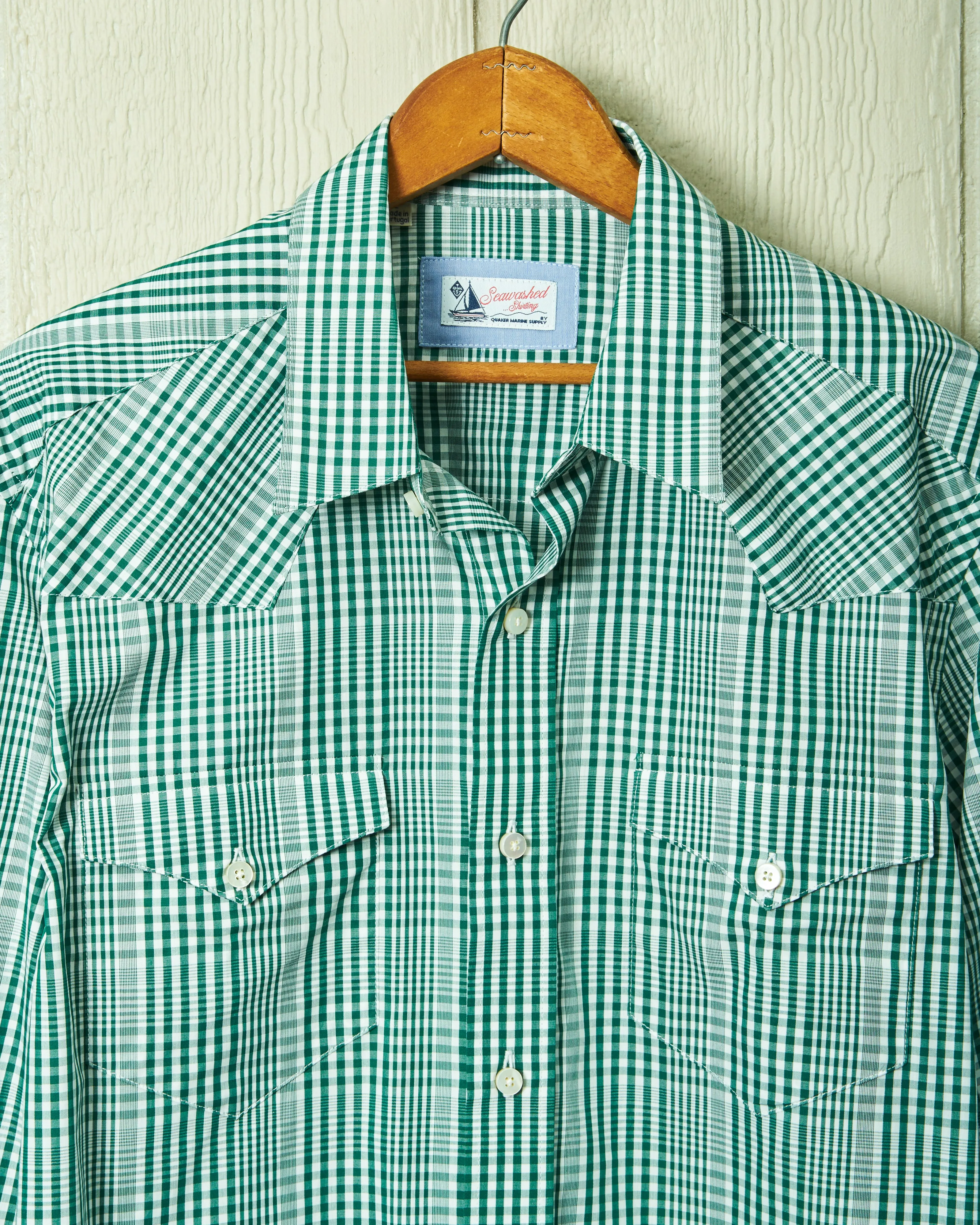 Western Sea-Washed Shirt in Green Glen Plaid sold by Quaker Marine Supply product image thumbnail 2