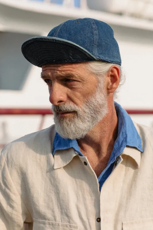 Mechanic's Cap in Denim sold by Quaker Marine Supply