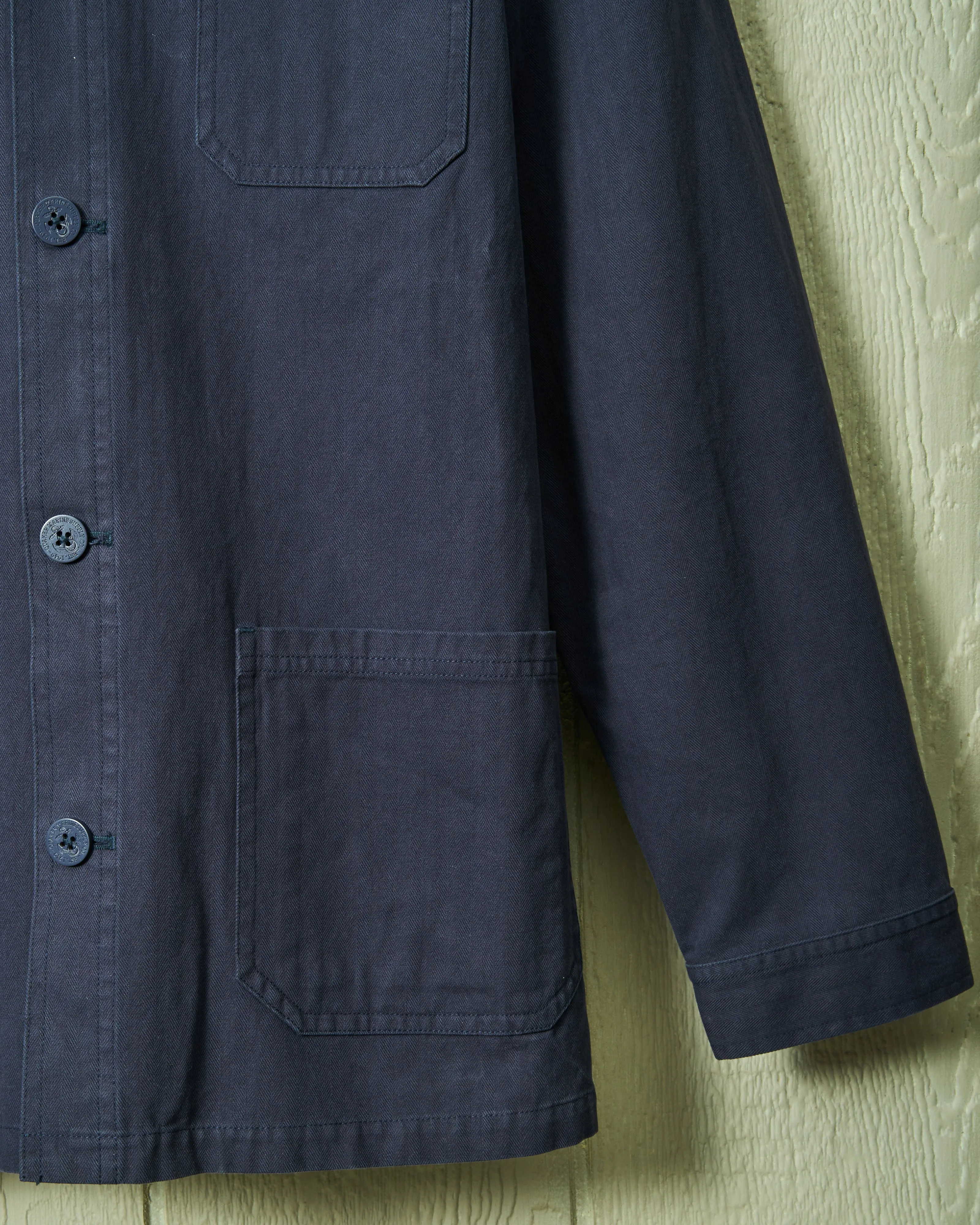 French Workman’s Jacket in Navy Herringbone sold by Quaker Marine Supply product image thumbnail 4