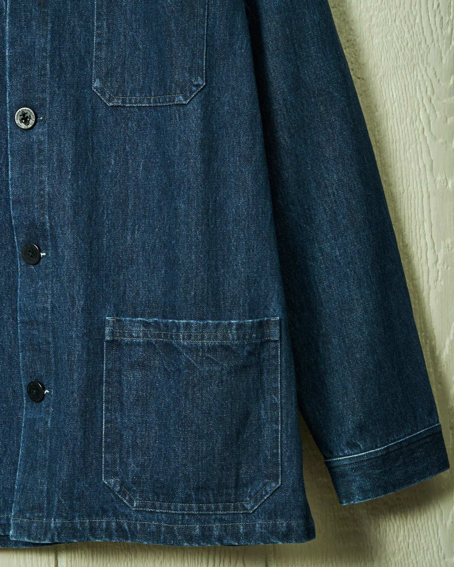 French Workman’s Jacket in Mid Wash Denim sold by Quaker Marine Supply product image thumbnail 4