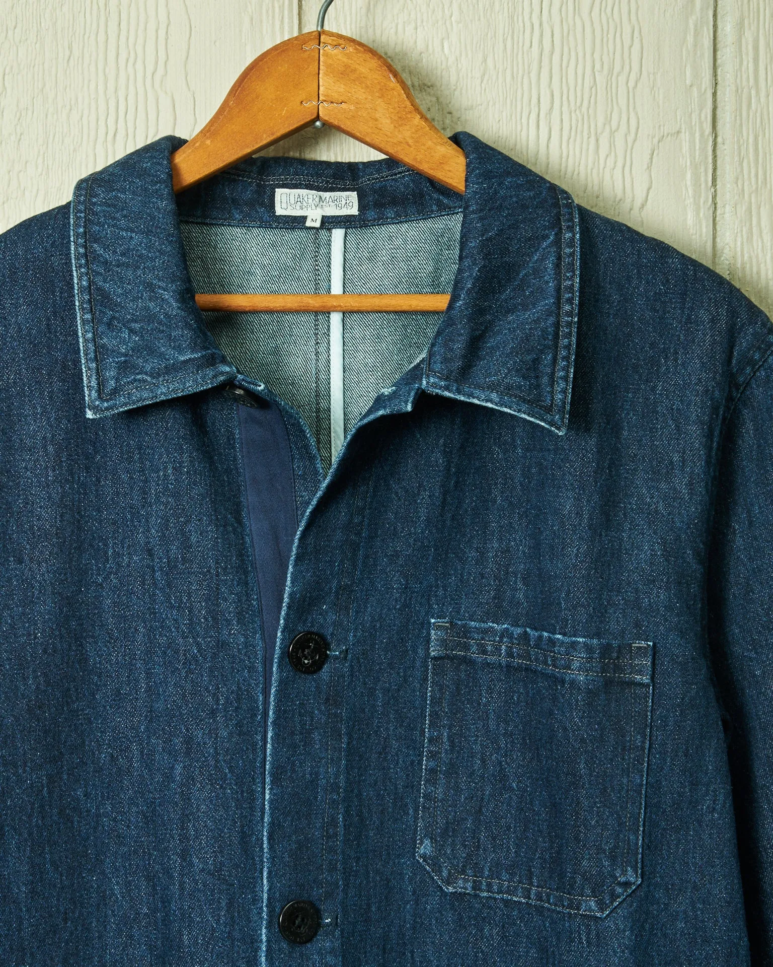 French Workman’s Jacket in Mid Wash Denim sold by Quaker Marine Supply product image thumbnail 3
