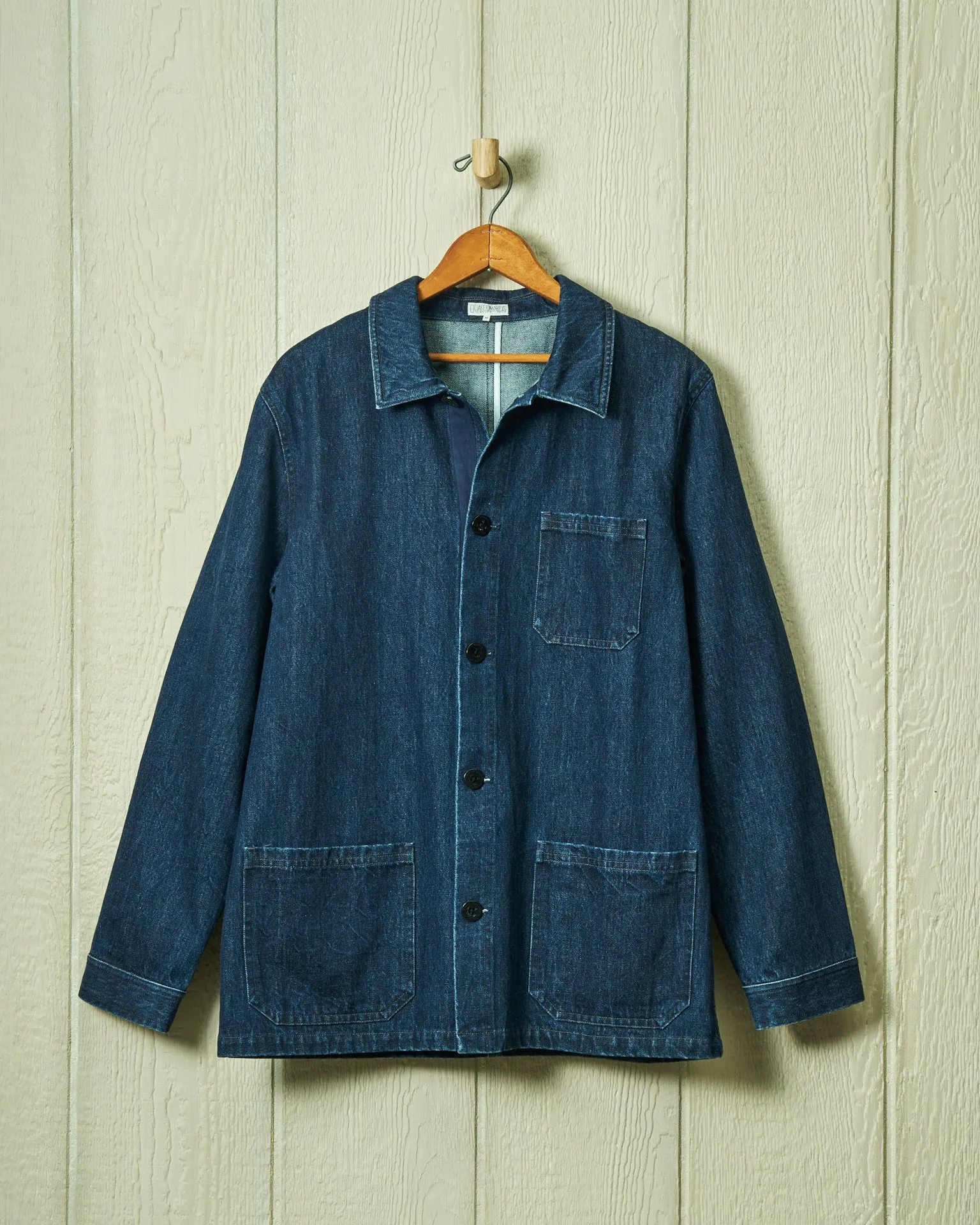 French Workman’s Jacket in Mid Wash Denim sold by Quaker Marine Supply