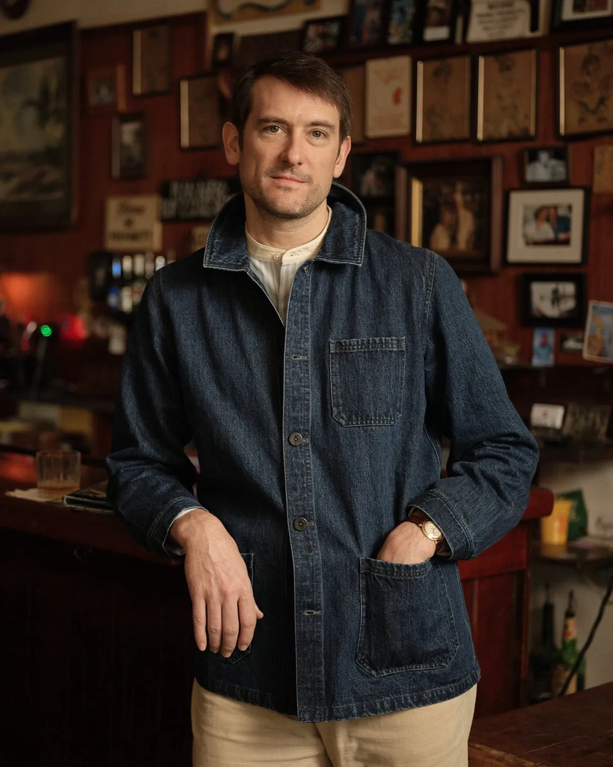 French Workman’s Jacket in Mid Wash Denim sold by Quaker Marine Supply product image thumbnail 2