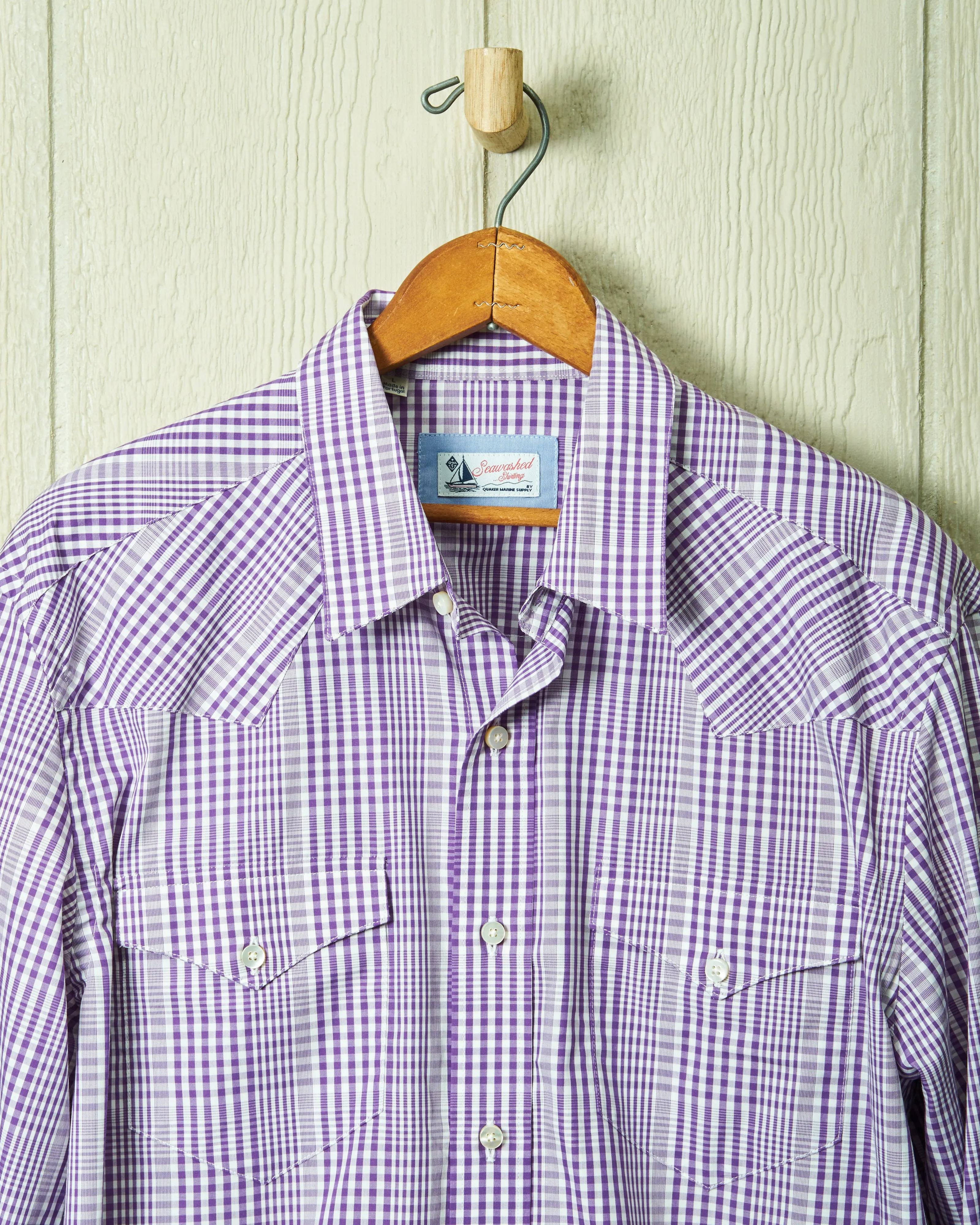 Western Sea-Washed Shirt in Purple Glen Plaid sold by Quaker Marine Supply product image thumbnail 2