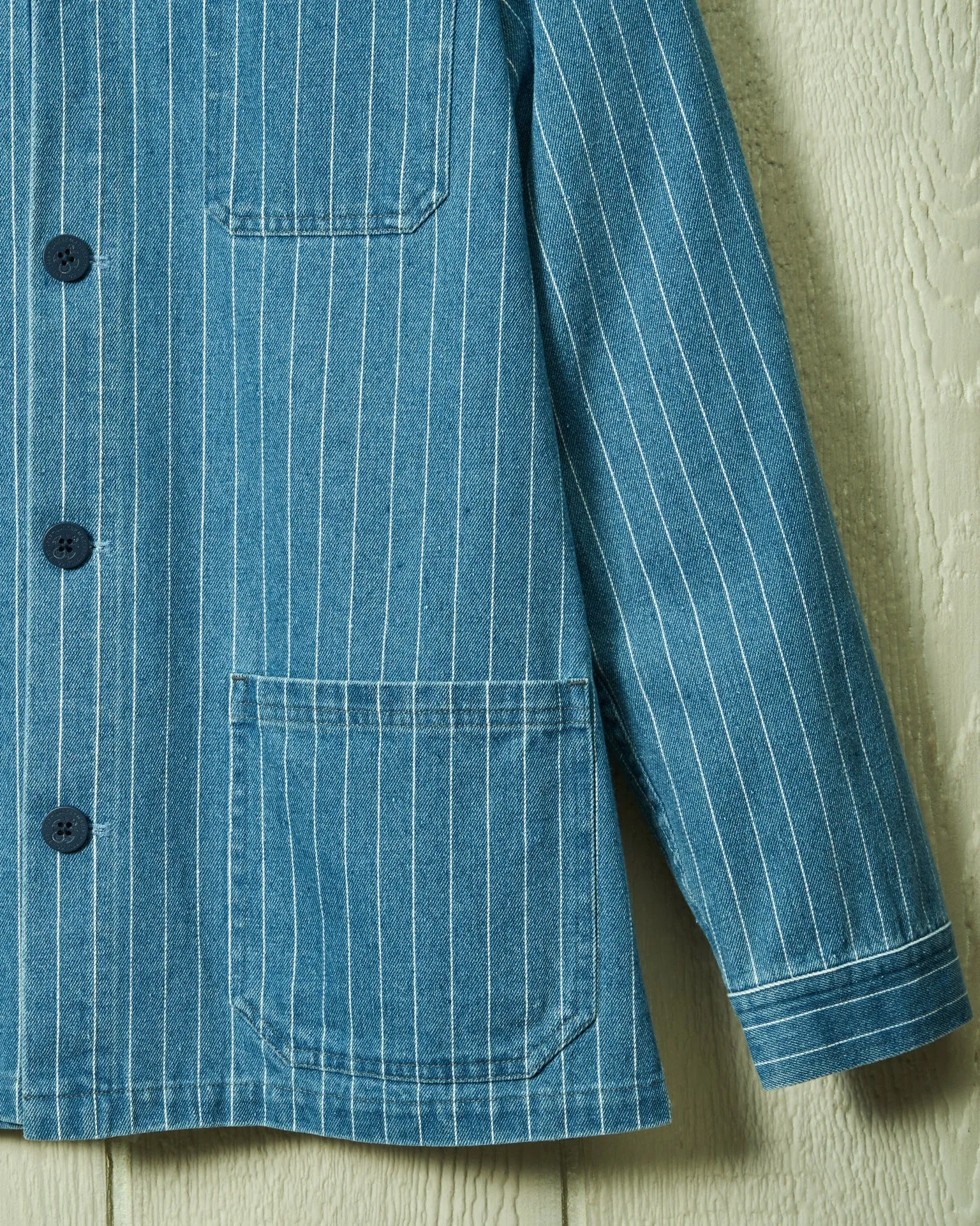 French Workman’s Jacket in Pinstripe Denim sold by Quaker Marine Supply product image thumbnail 5