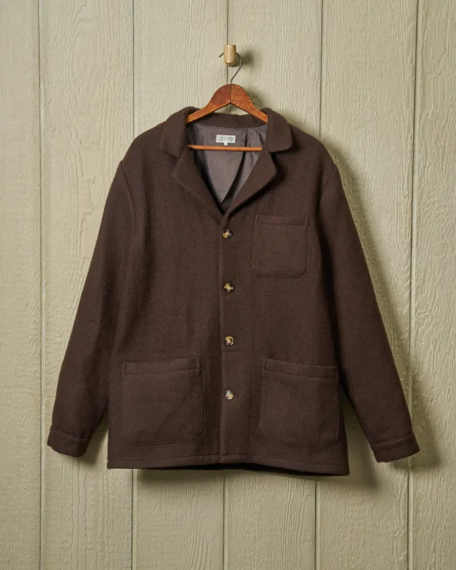 Wool Loafer Jacket in Brown Basketweave sold by Quaker Marine Supply