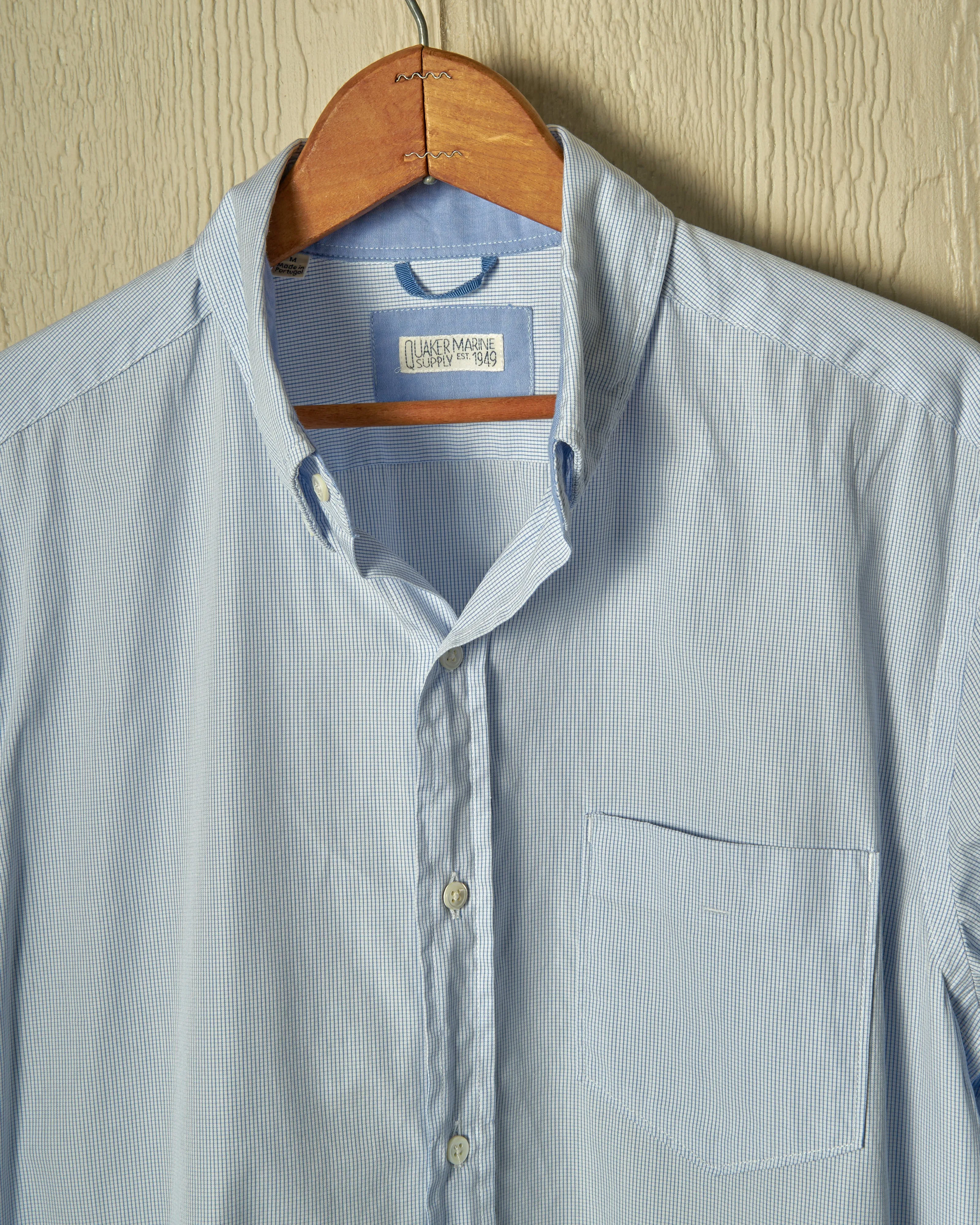 Sea-Washed Shirt in Blue Graph Check sold by Quaker Marine Supply product image thumbnail 2