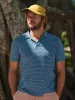 Indigo Polo in Blue/White Slub Stripe sold by Quaker Marine Supply