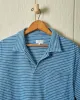Indigo Polo in Blue/White Slub Stripe sold by Quaker Marine Supply