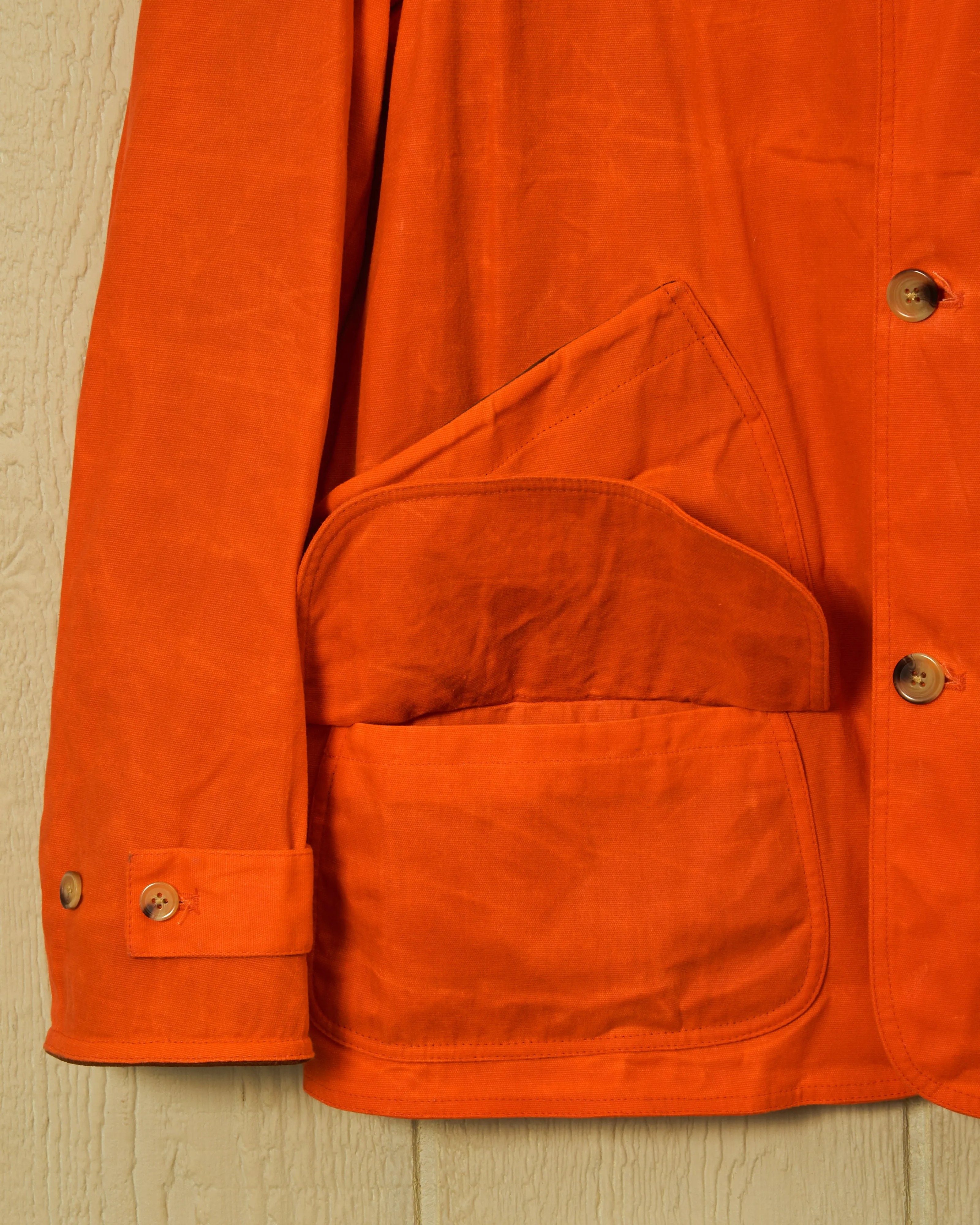 Gamekeeper Jacket in Signal Orange Waxed Canvas sold by Quaker Marine Supply product image thumbnail 5