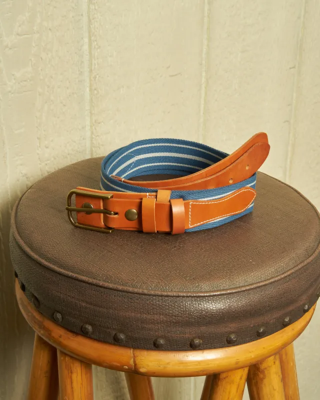 Surcingle Belt in Atlantic Blue/Slate Stripe sold by Quaker Marine Supply