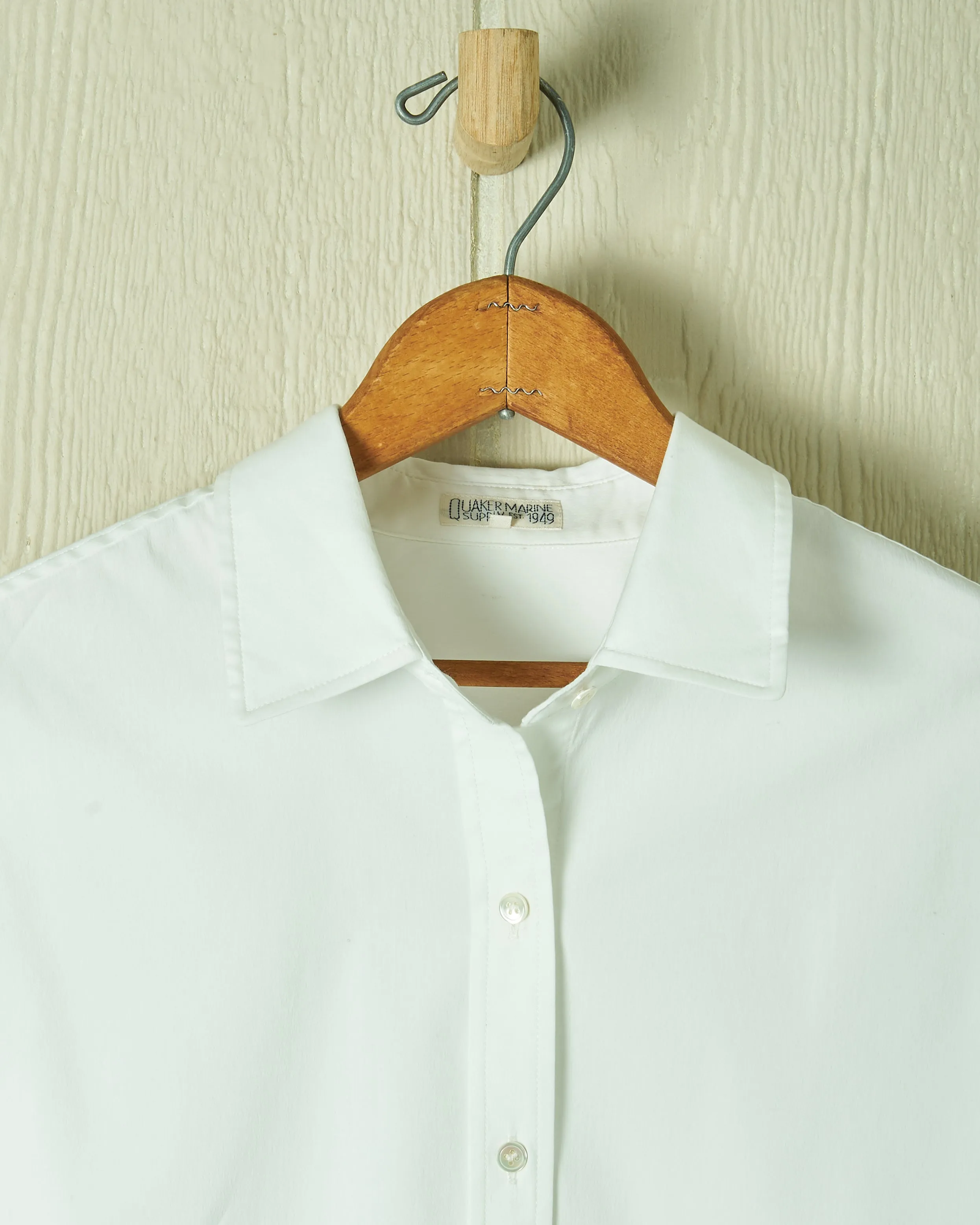 Women's Point Collar Blouse in White Cotton Tencel sold by Quaker Marine Supply product image thumbnail 3