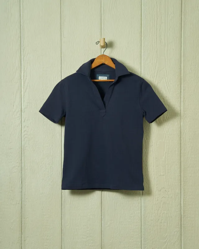 Short Sleeve Inlet Pullover in Navy sold by Quaker Marine Supply