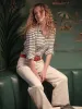 Avalon Indigo Knit Top in White/Navy Stripe sold by Quaker Marine Supply