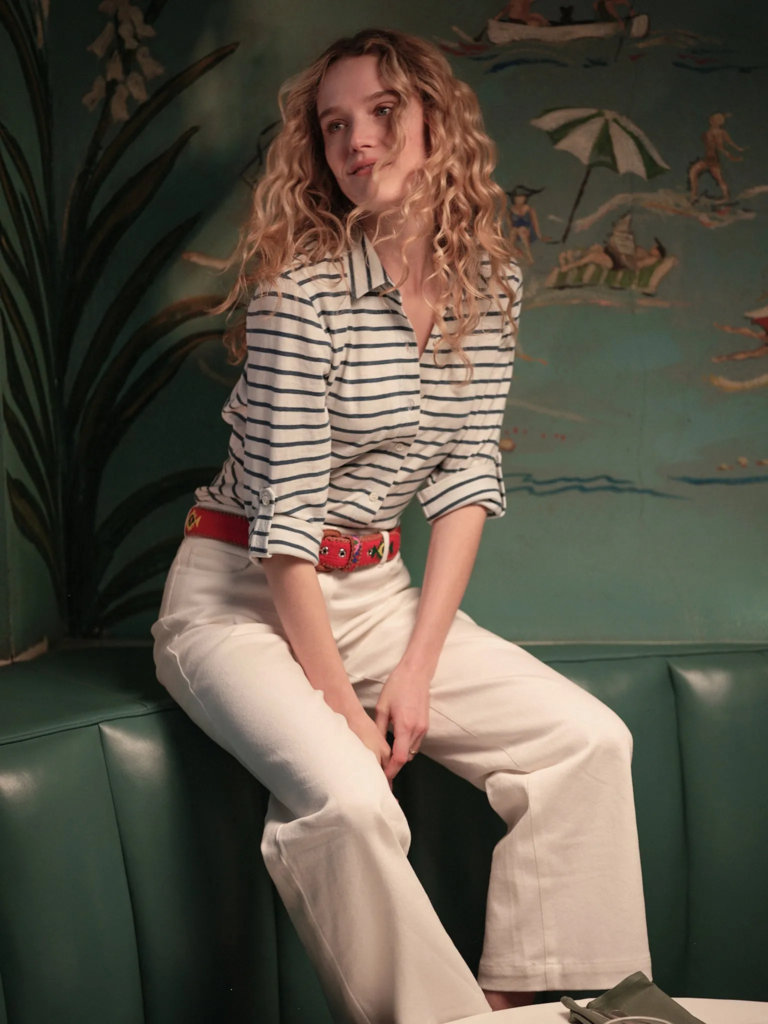 Avalon Indigo Knit Top in White/Navy Stripe sold by Quaker Marine Supply product image thumbnail 2