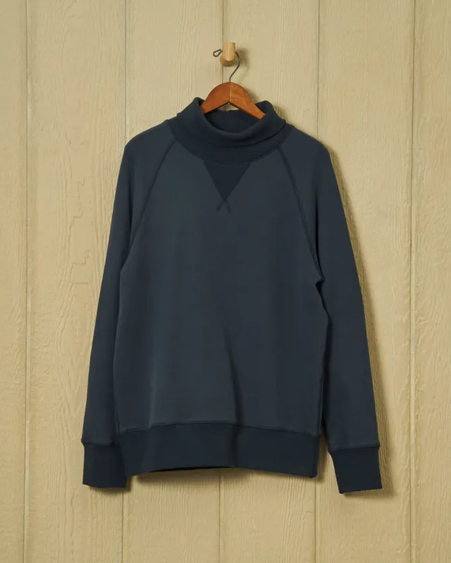 Submariner Turtleneck Sweatshirt in Navy sold by Quaker Marine Supply