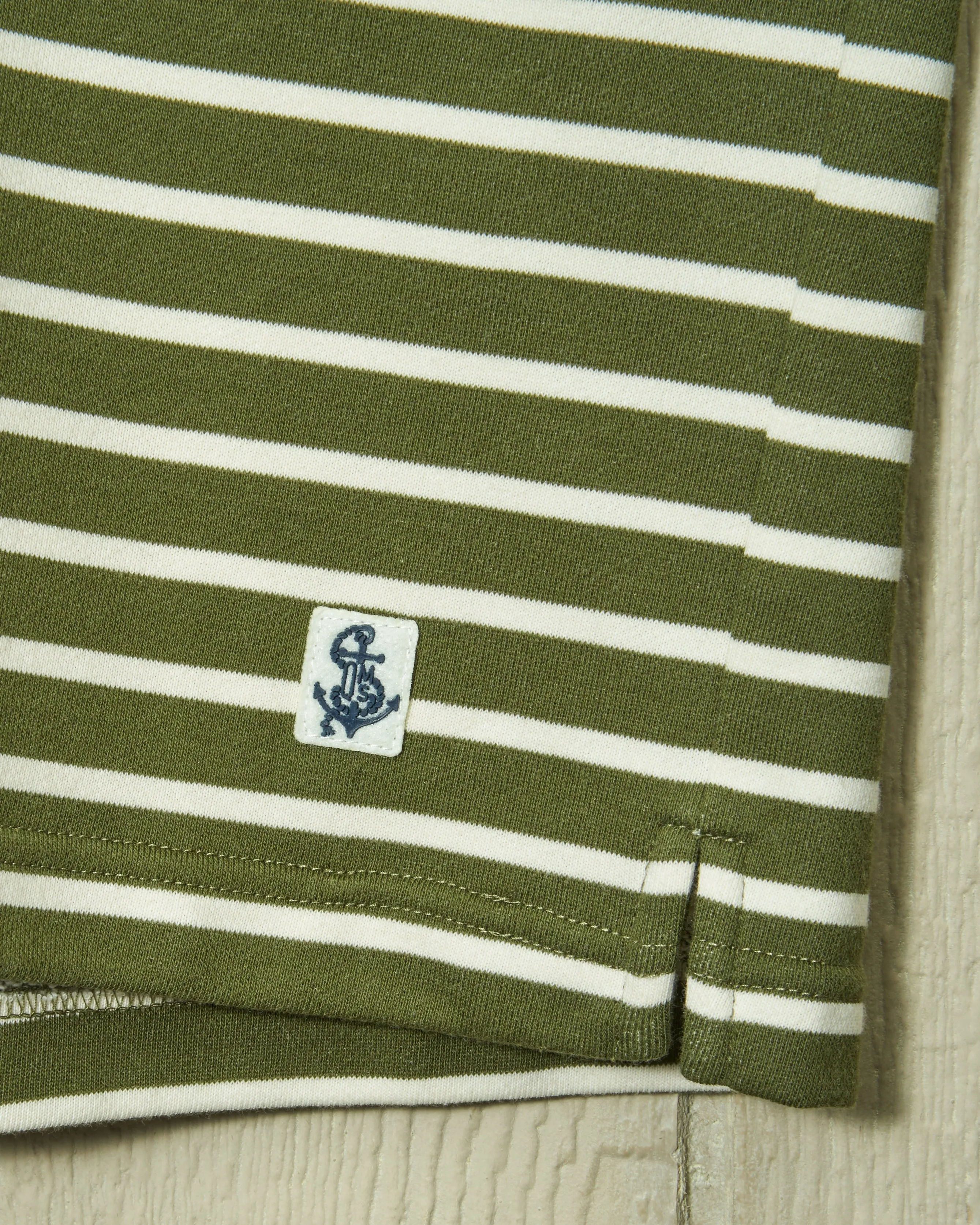 Acadia Polo in Olive/Cream Loopback Terry sold by Quaker Marine Supply product image thumbnail 3