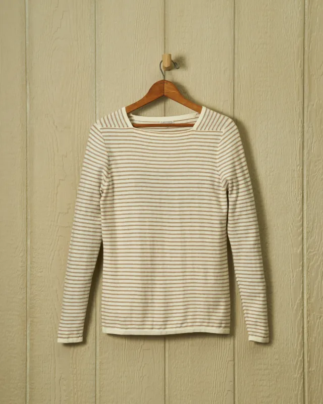 Riviera Sweater Knit Top in Cream/Twill sold by Quaker Marine Supply