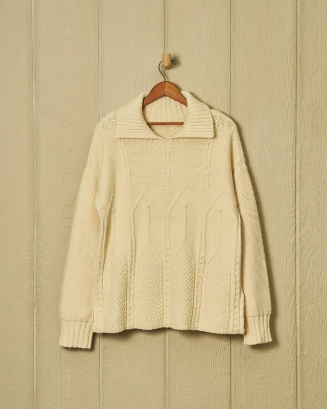 Shoreline Sweater in Egret sold by Quaker Marine Supply