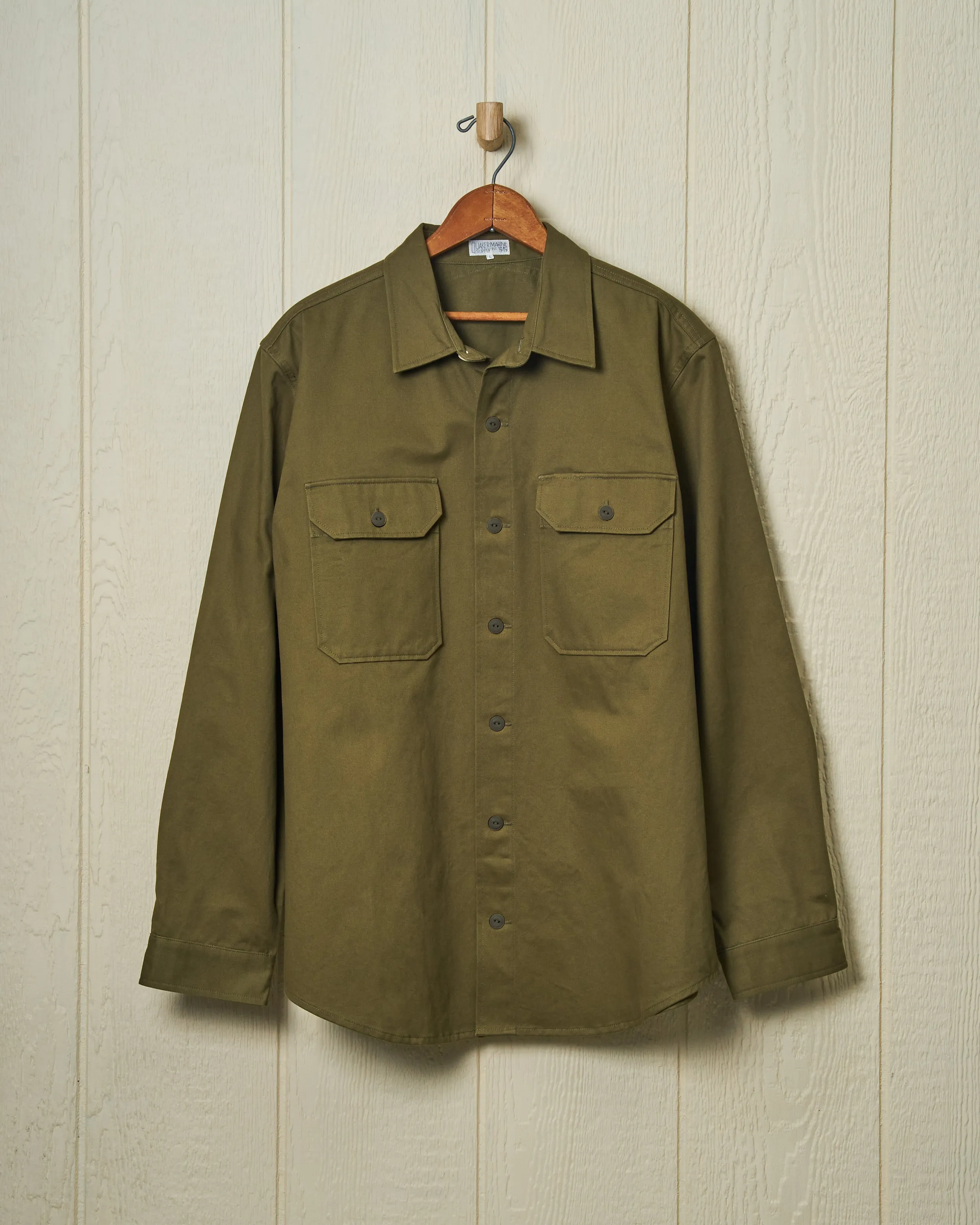 MacArthur Shirt in Olive Twill sold by Quaker Marine Supply