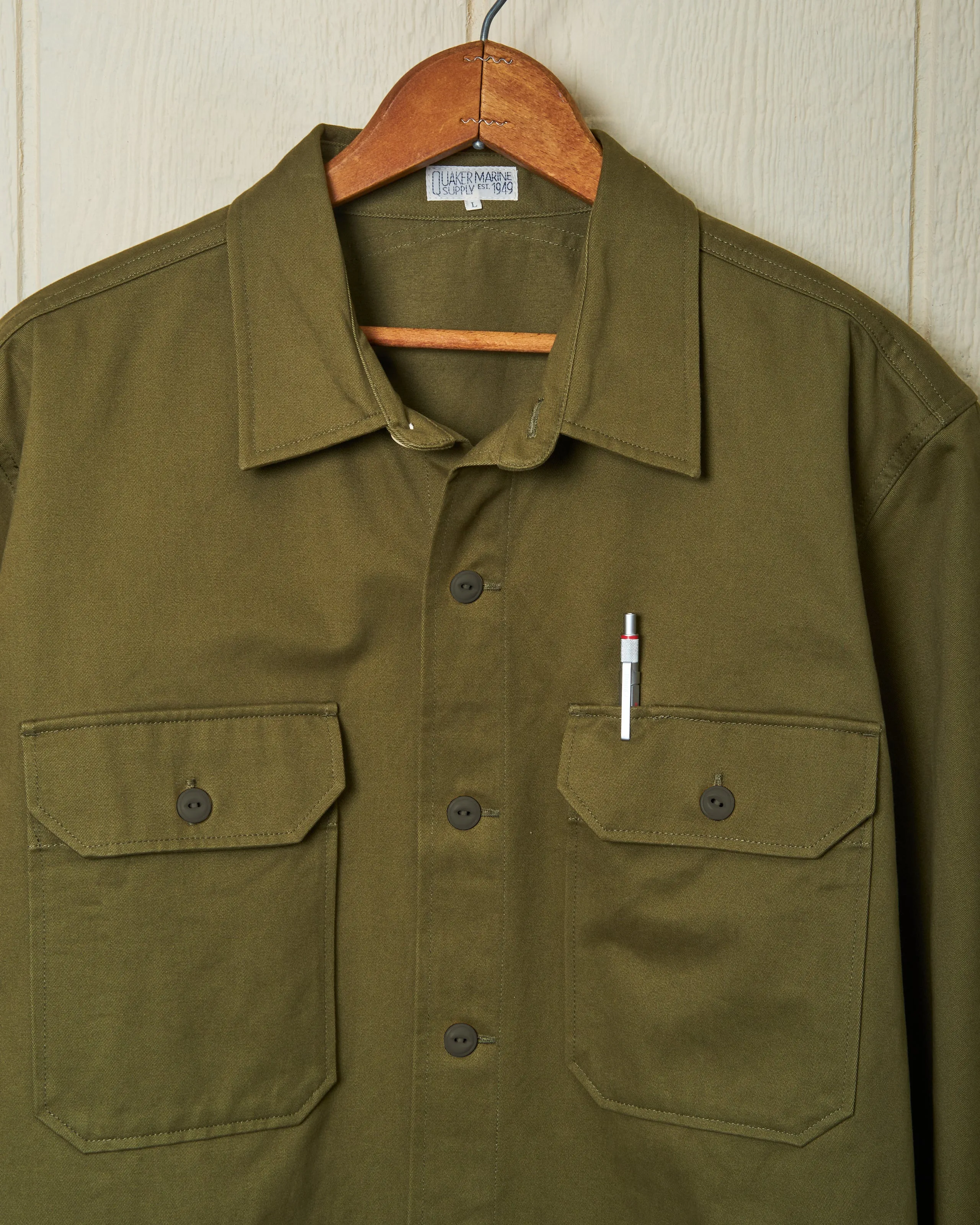 MacArthur Shirt in Olive Twill sold by Quaker Marine Supply product image thumbnail 2