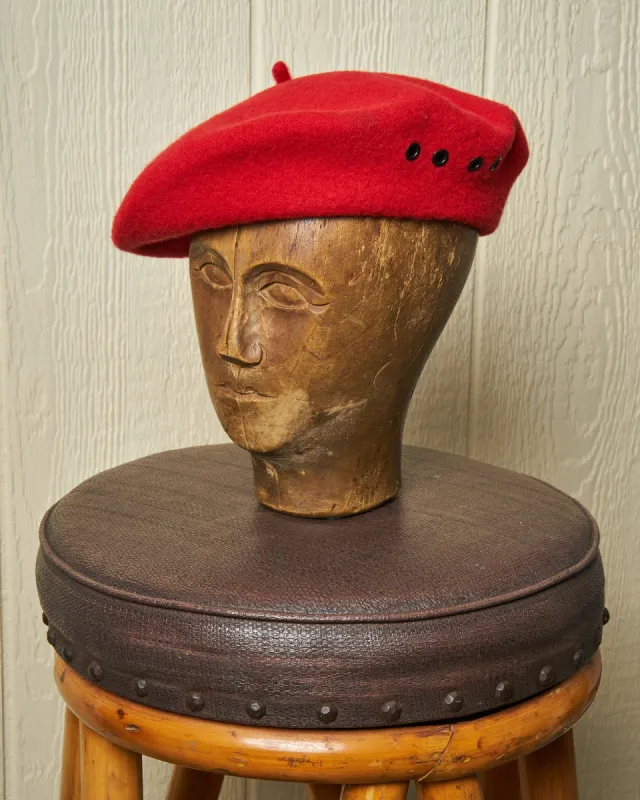Biscay Beret in Red sold by Quaker Marine Supply