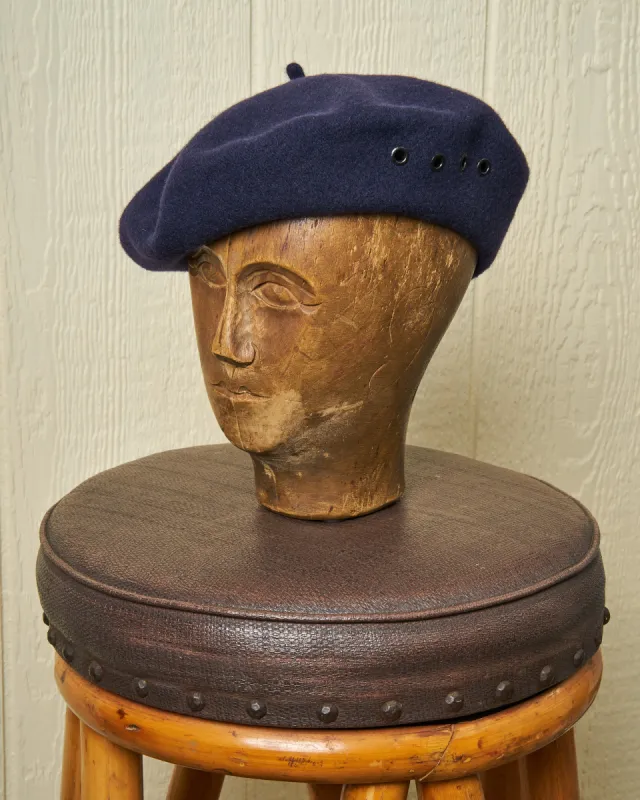Biscay Beret in Navy sold by Quaker Marine Supply