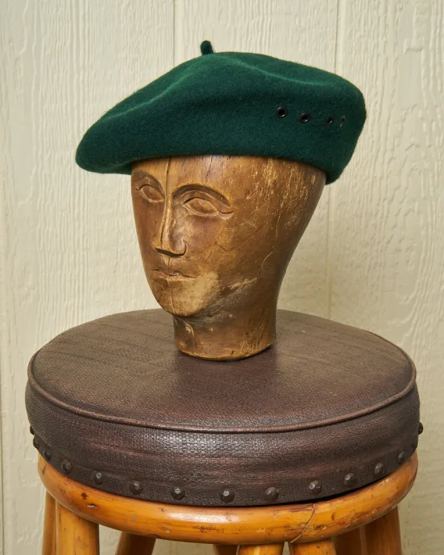 Biscay Beret in Hunter Green sold by Quaker Marine Supply