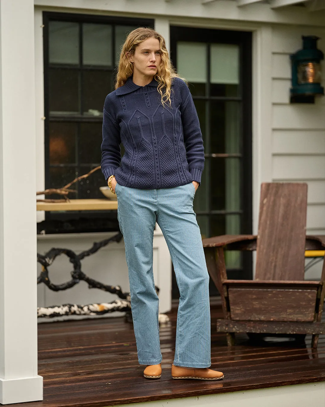 Women's Relaxed Pant in Railroad Stripe sold by Quaker Marine Supply product image thumbnail 2