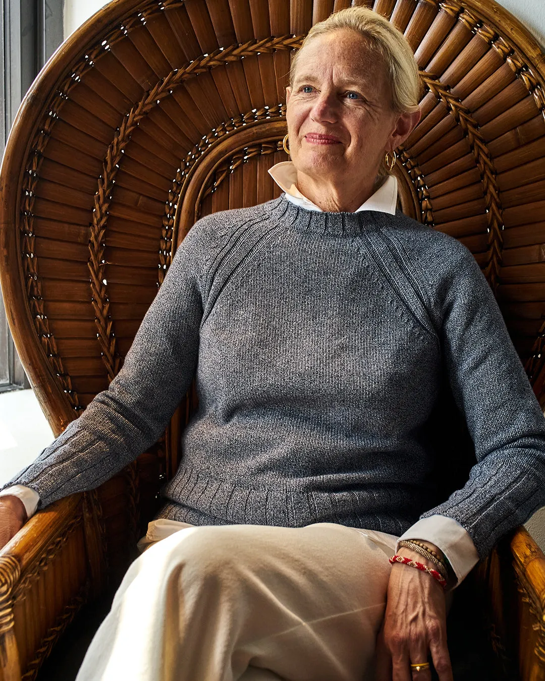 Women's Quaker Crewneck Sweater in Denim Mix sold by Quaker Marine Supply product image thumbnail 2